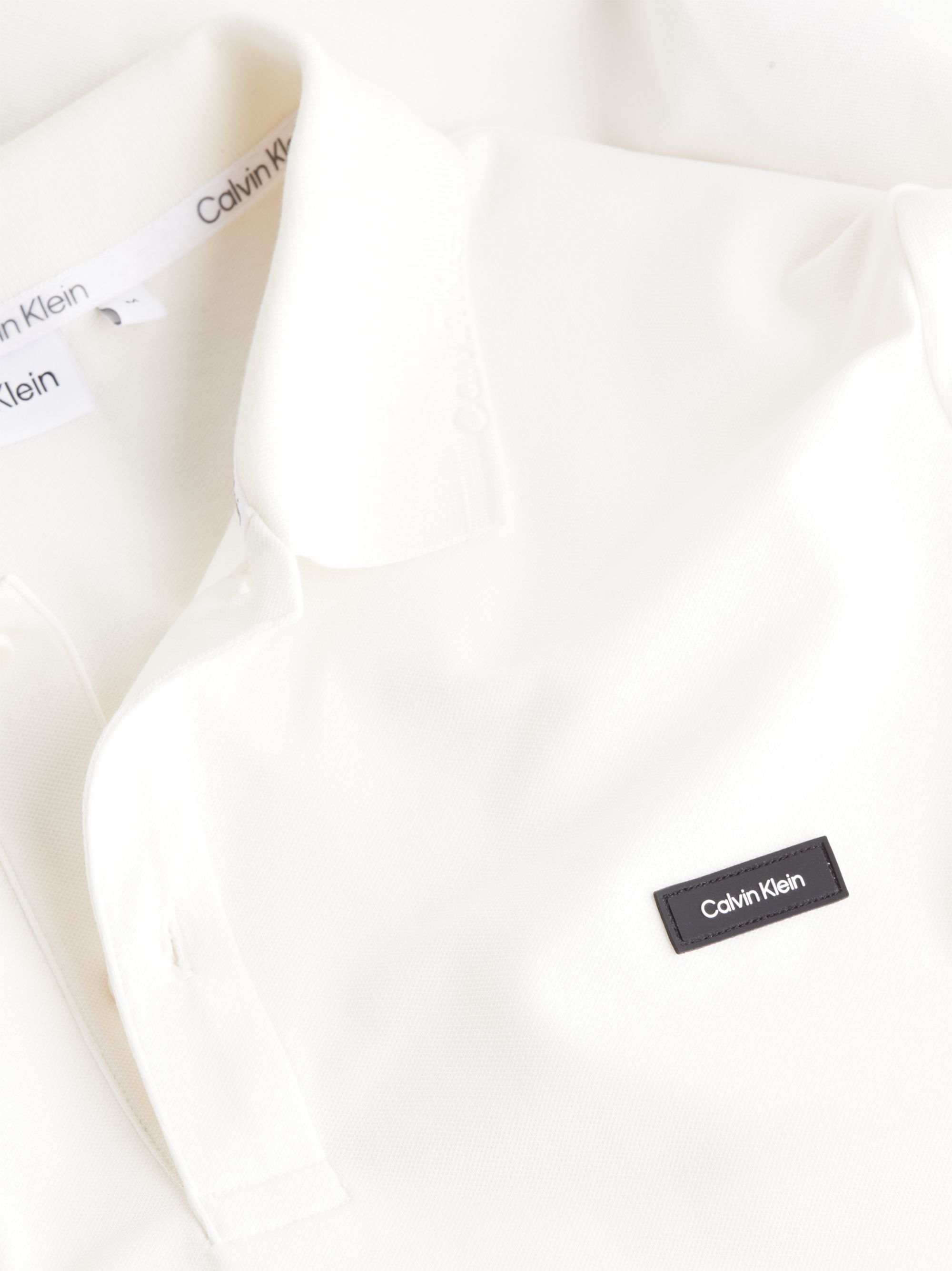 Calvin Klein Thermo Tech Pique Slim Polo, heren poloshirt, off white