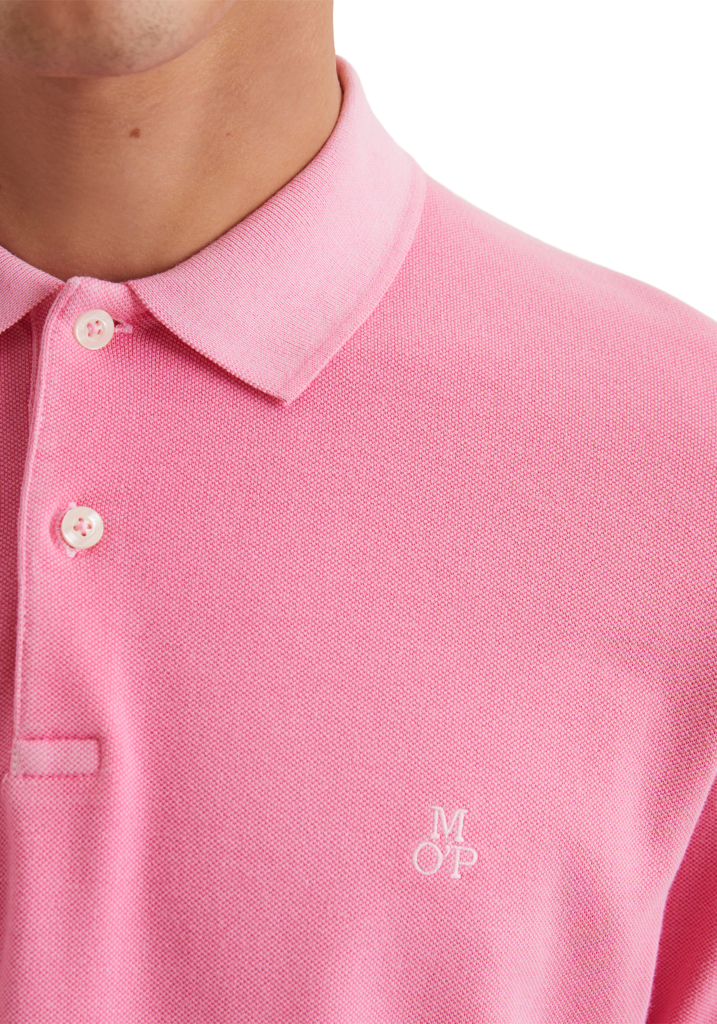 Marc O'Polo regular fit polo, heren poloshirt korte mouw, roze