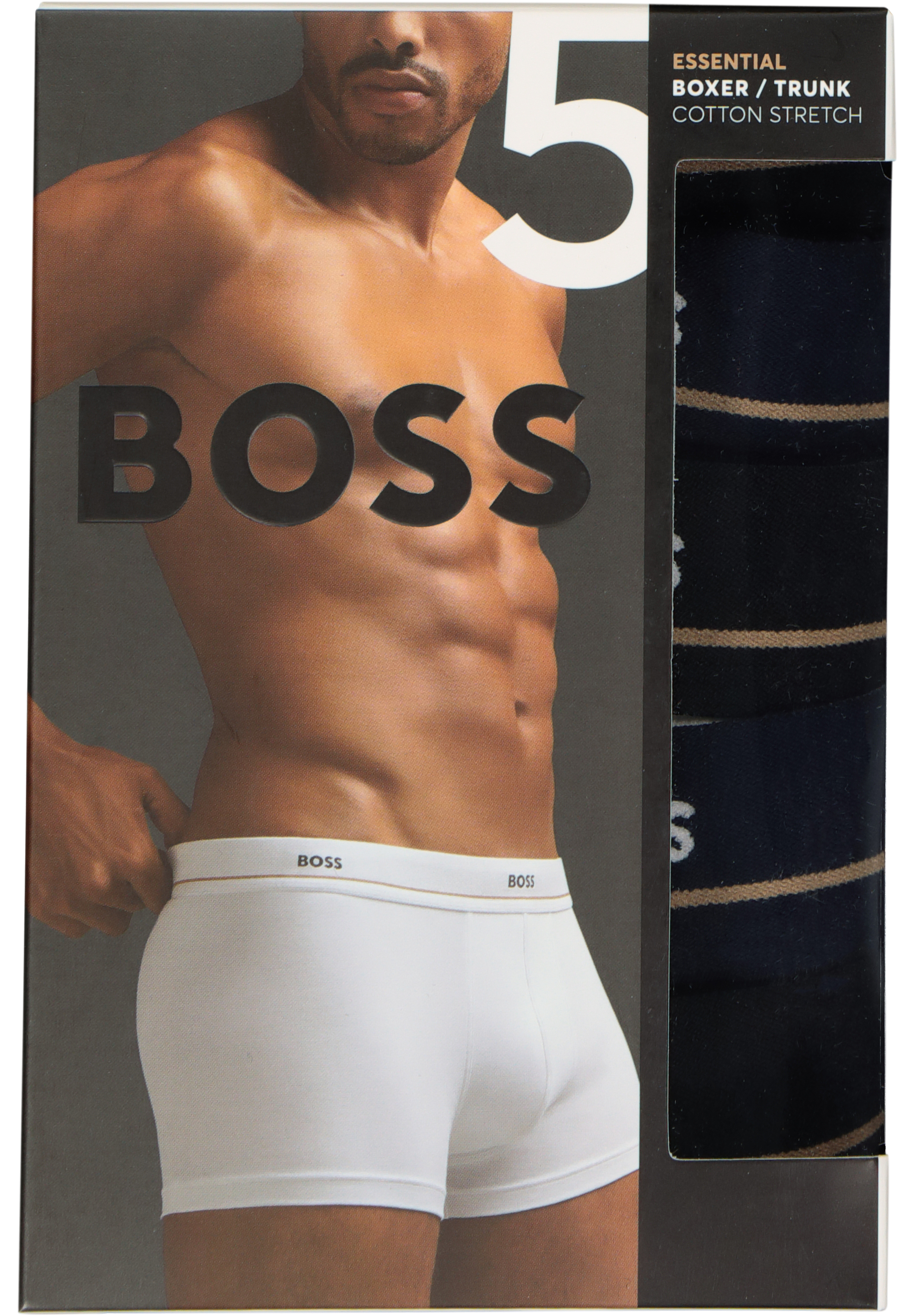 HUGO BOSS Essential trunks (5-pack), heren boxers kort, zwart, navy, wit