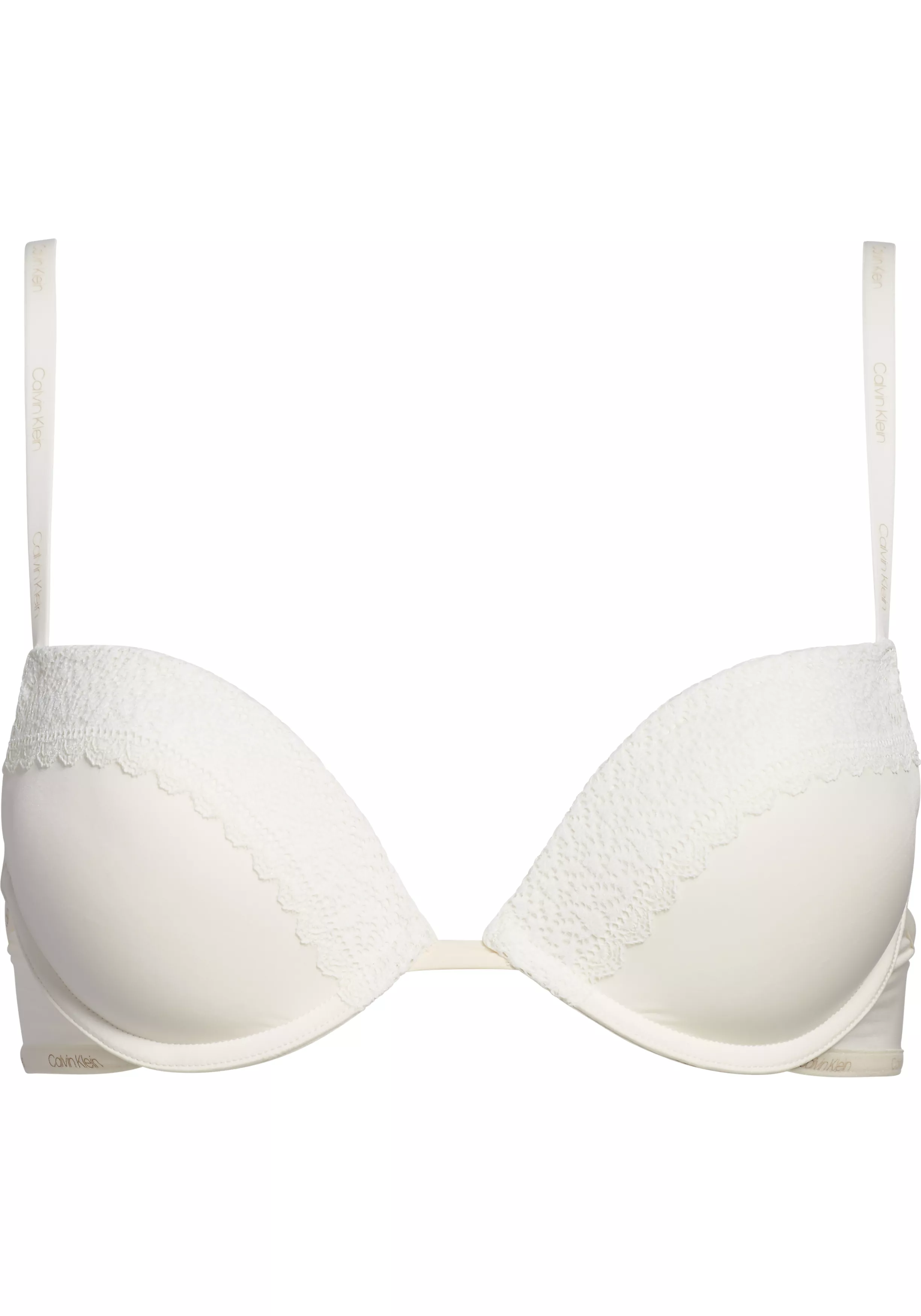 Calvin Klein dames Flirty push up plunge bra, beugel BH, wit