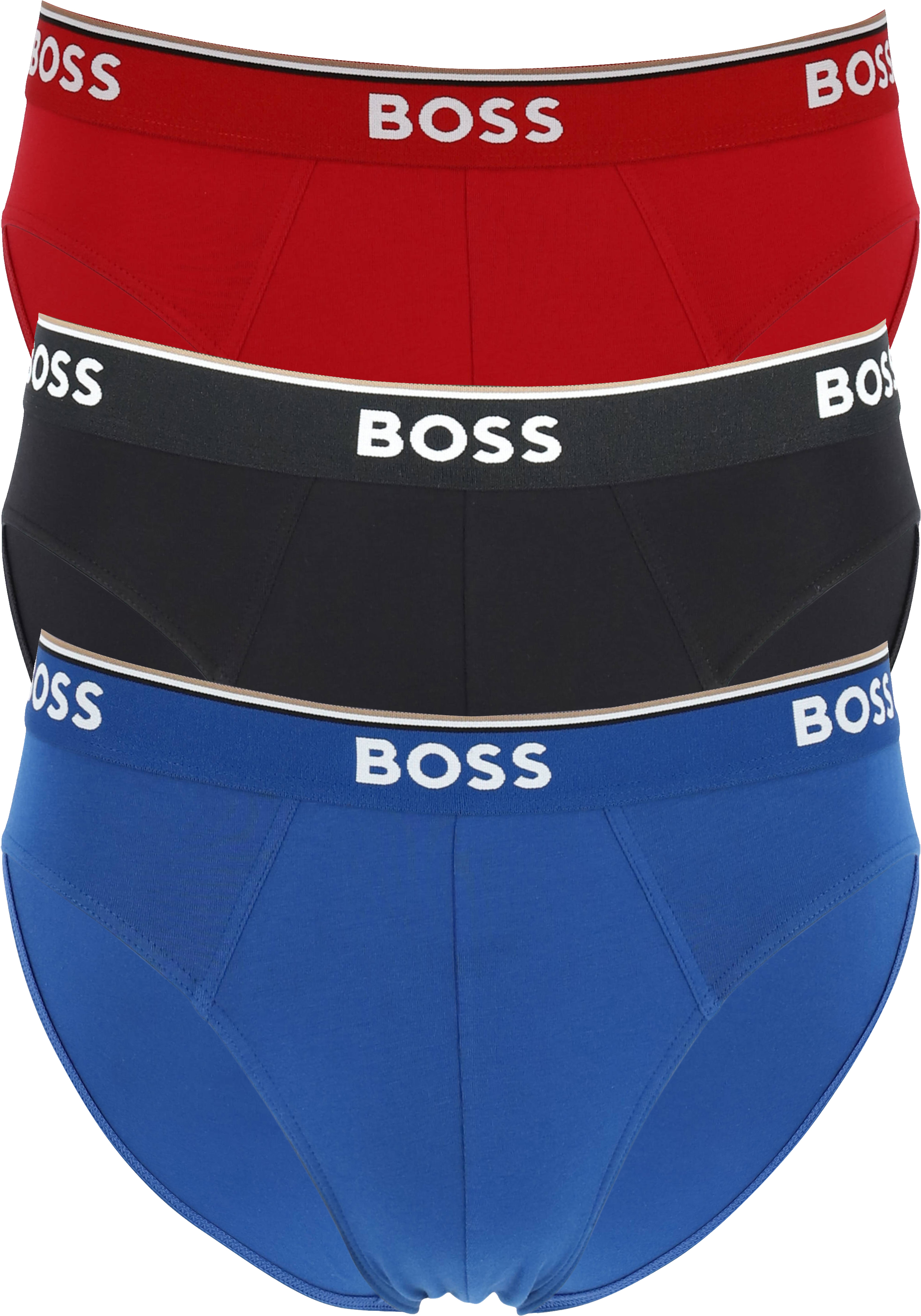 HUGO BOSS Power briefs (3-pack), heren slips, rood, blauw, zwart