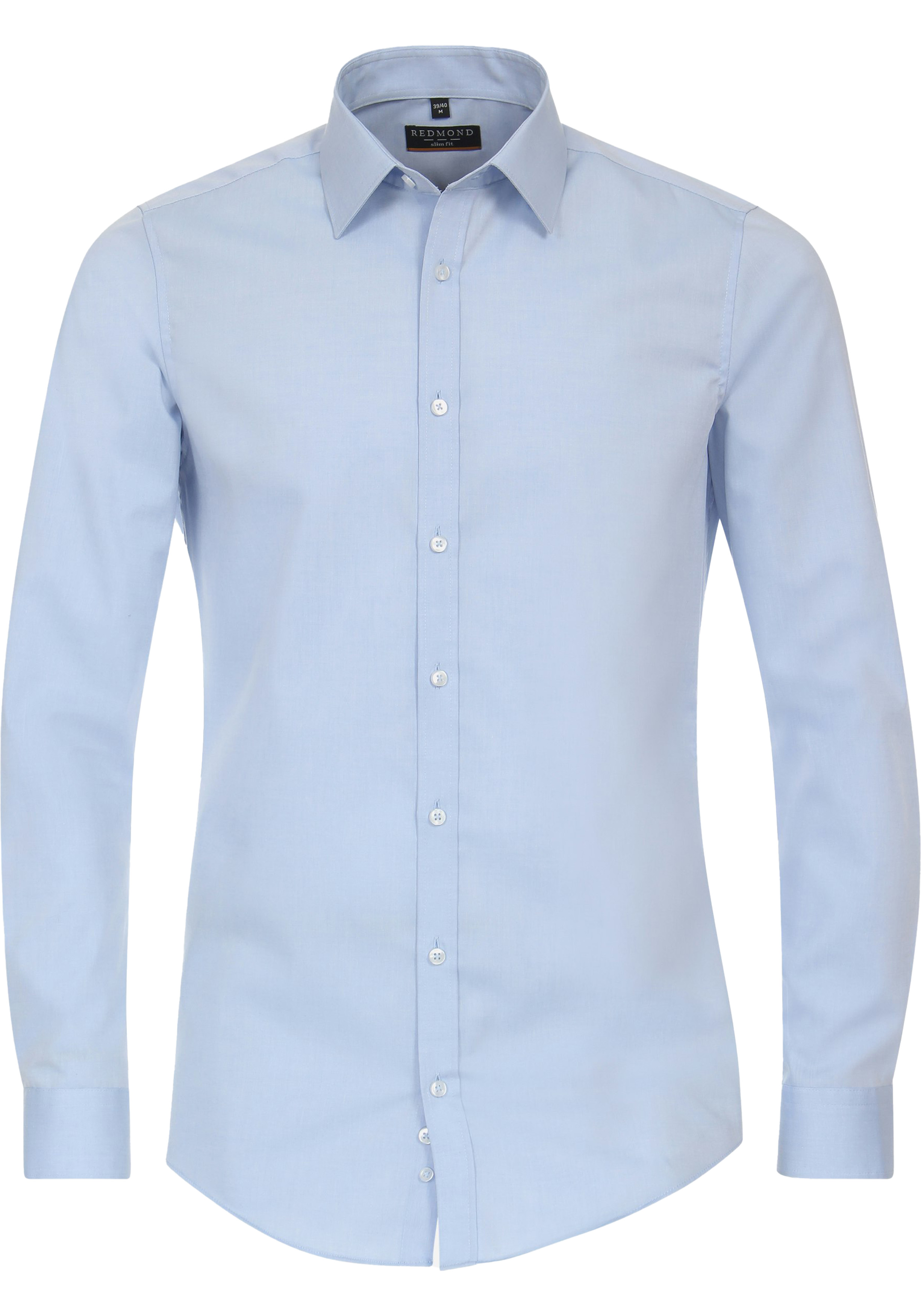 Redmond slim fit overhemd, popeline, blauw