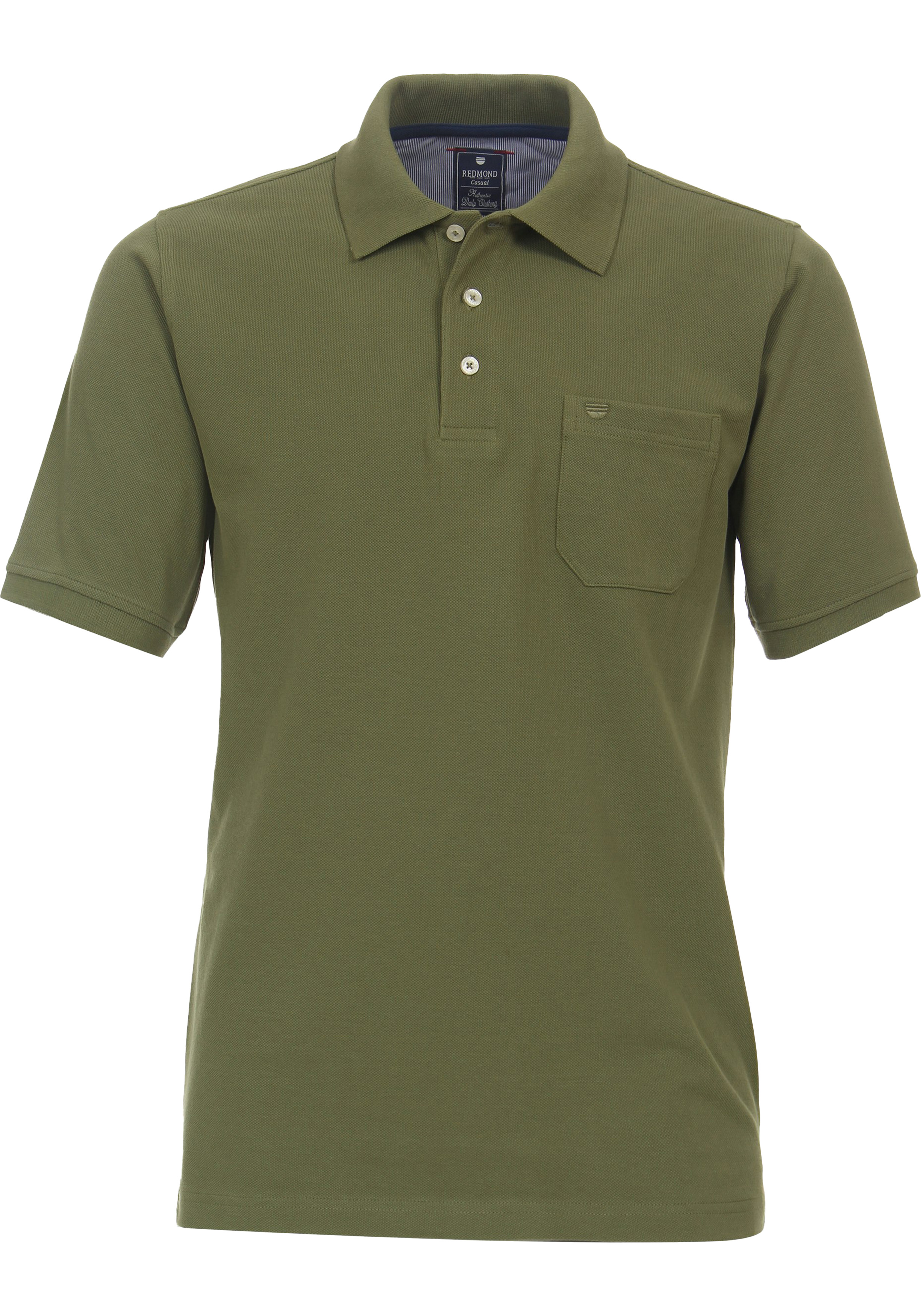 Redmond regular fit heren polo, pique, groen