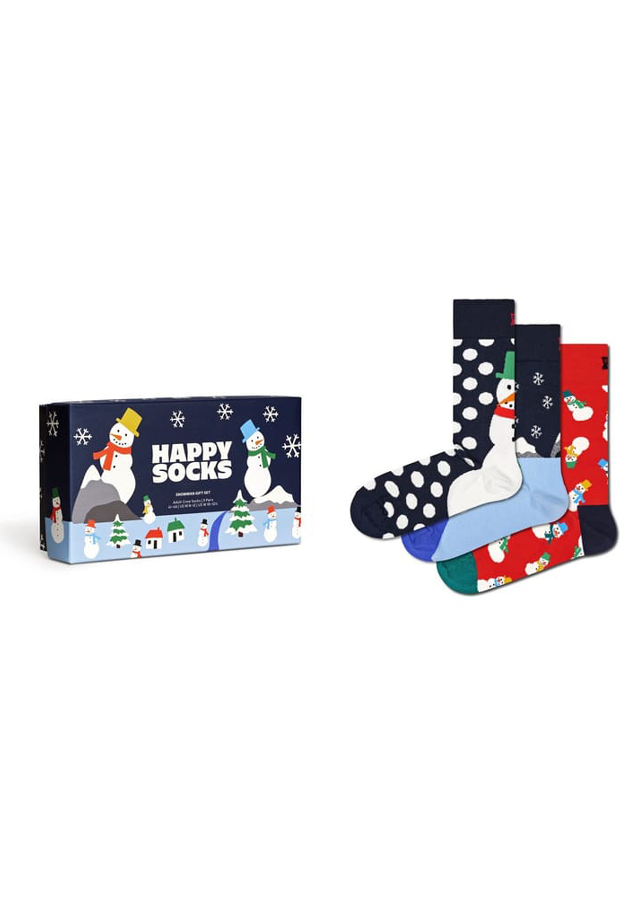 Happy Socks Snowman Socks Gift Set (3-pack), unisex sokken in cadeauverpakking