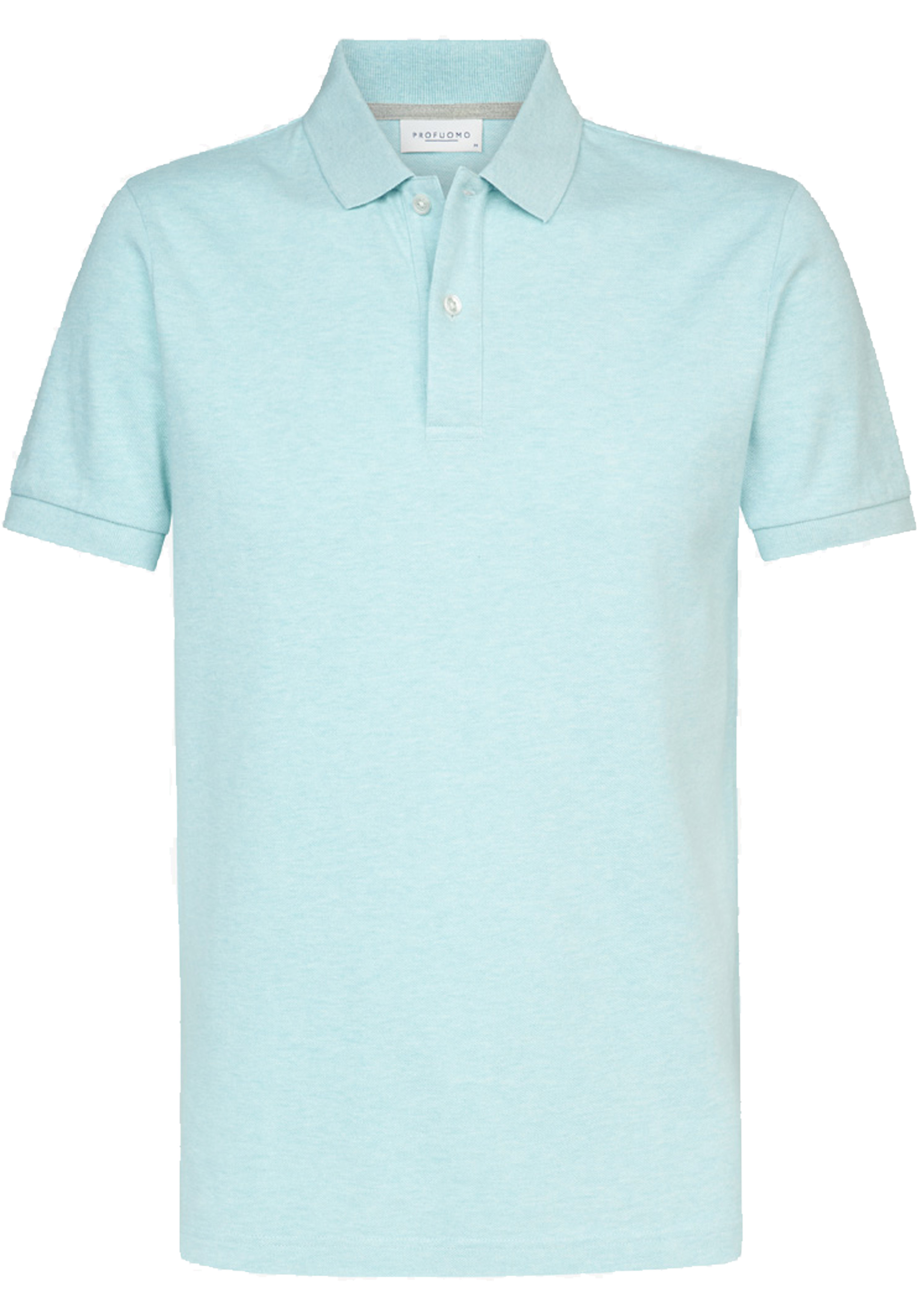 Profuomo slim fit heren polo, aqua blauw