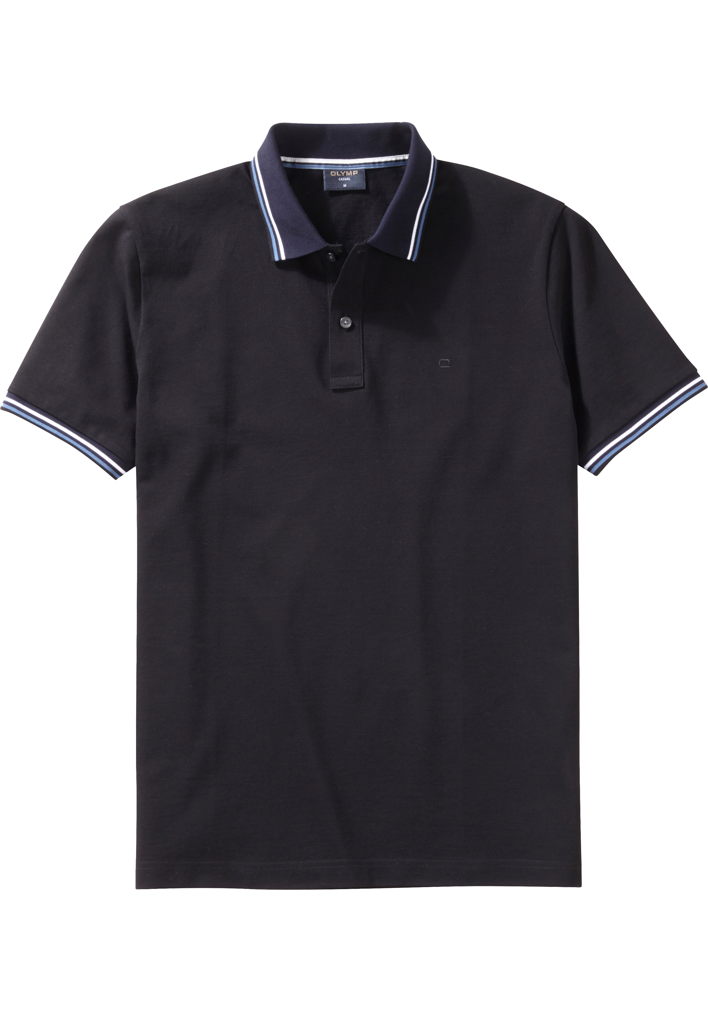 OLYMP Polo Casual, modern fit polo, zwart