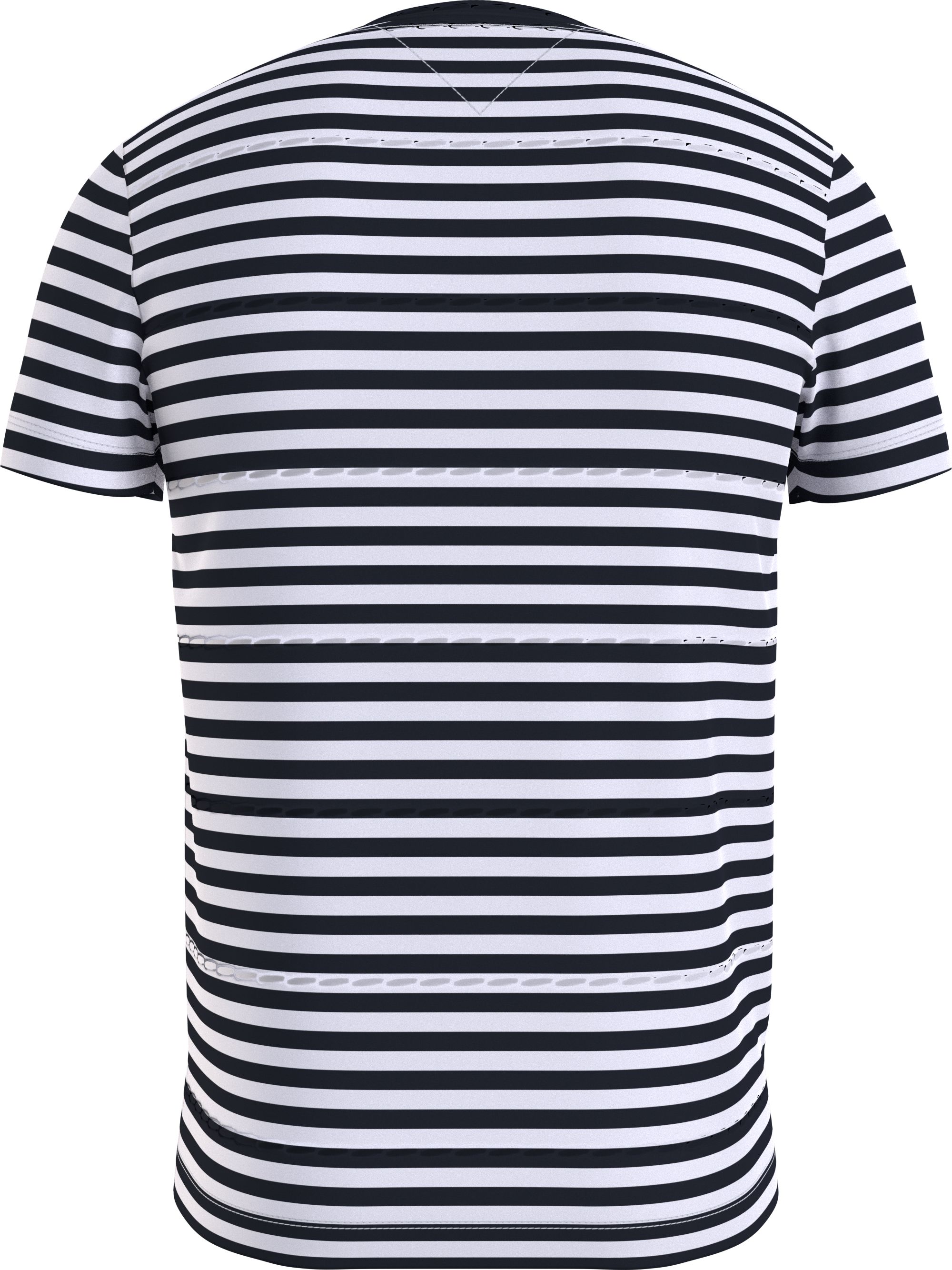 Tommy Hilfiger Stretch Slim Fit Tee, heren T-shirt korte mouw O-hals, lichtblauw-wit gestreept