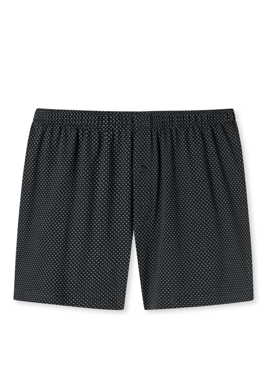 SCHIESSER Cotton Casuals boxer (1-pack), heren boxershort jersey zwart met patroon