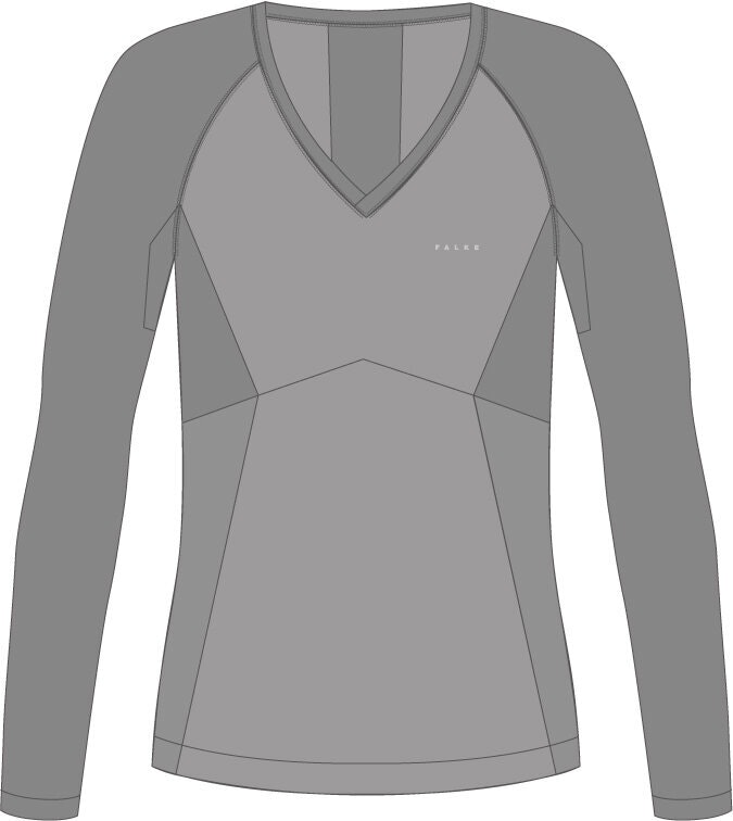 FALKE dames lange mouw shirt Wool-Tech Light, thermoshirt, grijs (grey-heather)