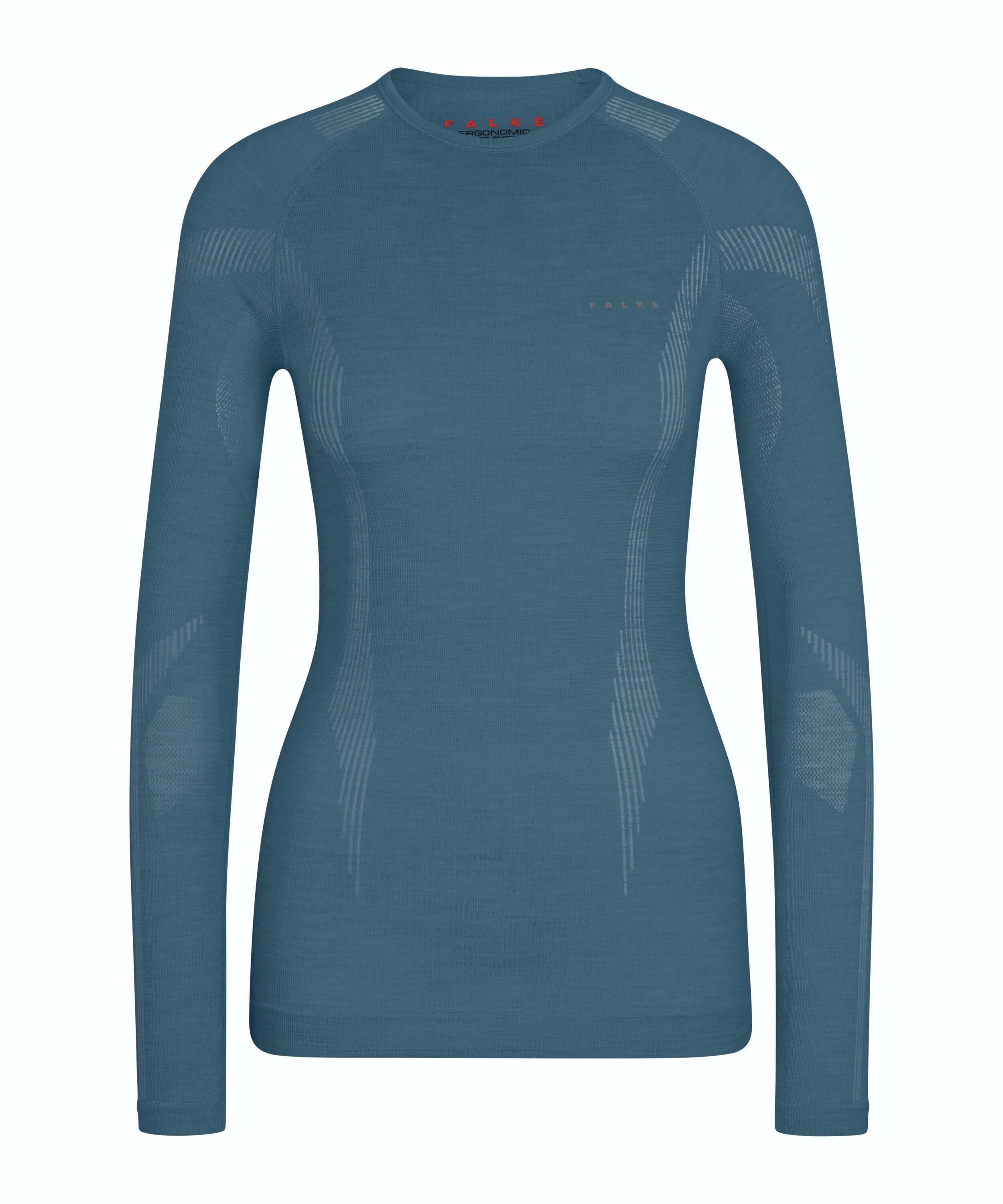 FALKE dames lange mouw shirt Wool-Tech, thermoshirt, blauw (capitain)