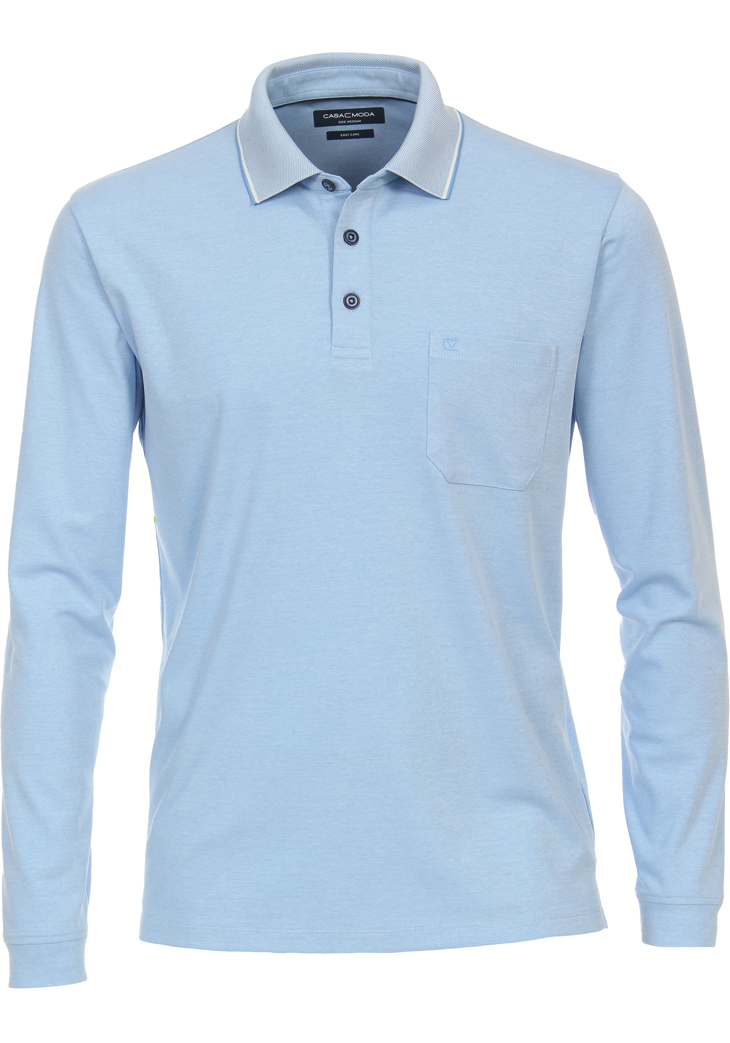 CASA MODA comfort fit polo lange mouw, blauw