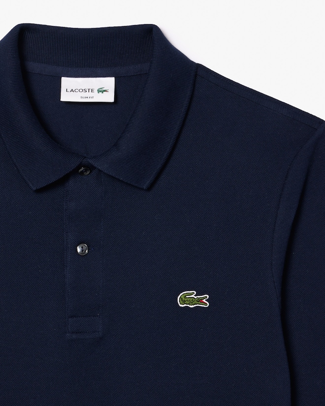 Lacoste Slim Fit polo lange mouw, navy blauw