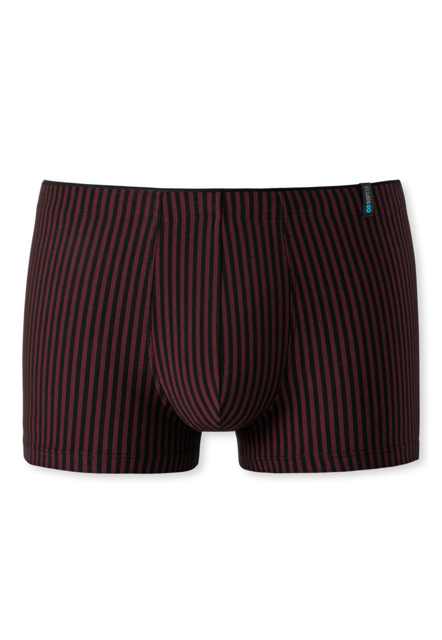 SCHIESSER Long Life Soft boxer (1-pack), heren short rood-zwart gestreept