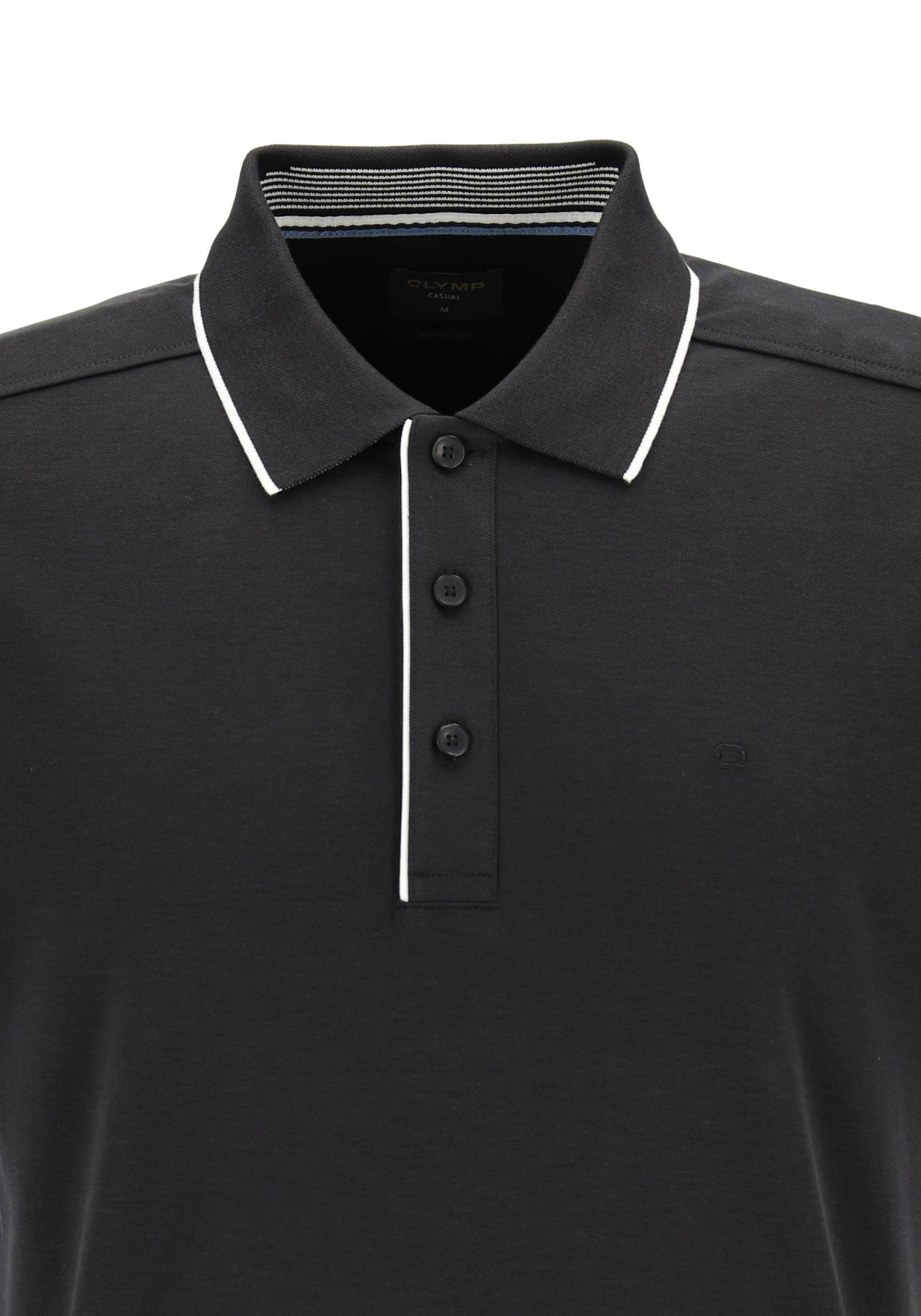 OLYMP Polo Casual, modern fit polo, zwart