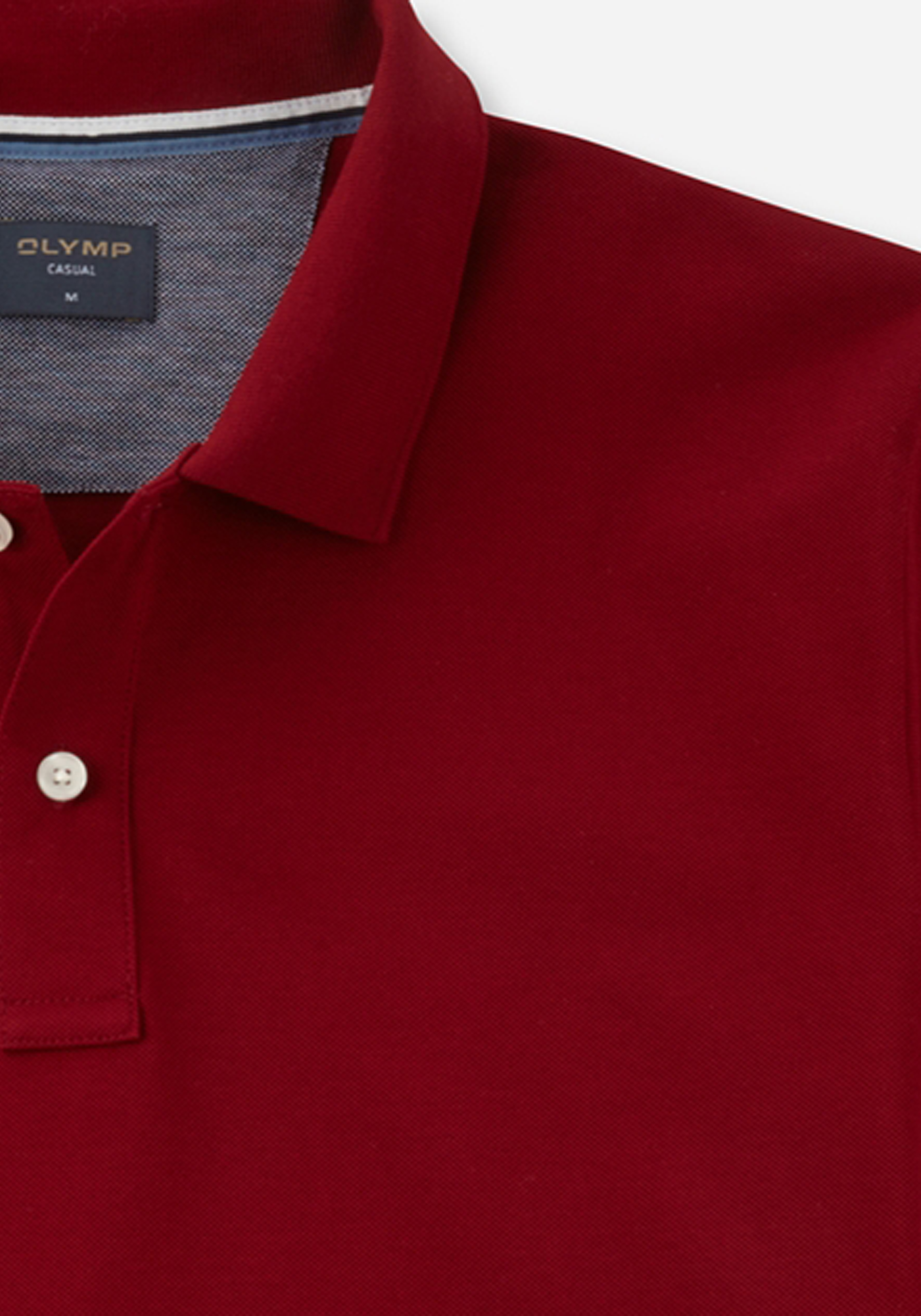 OLYMP Polo Casual, modern fit polo, donkerrood