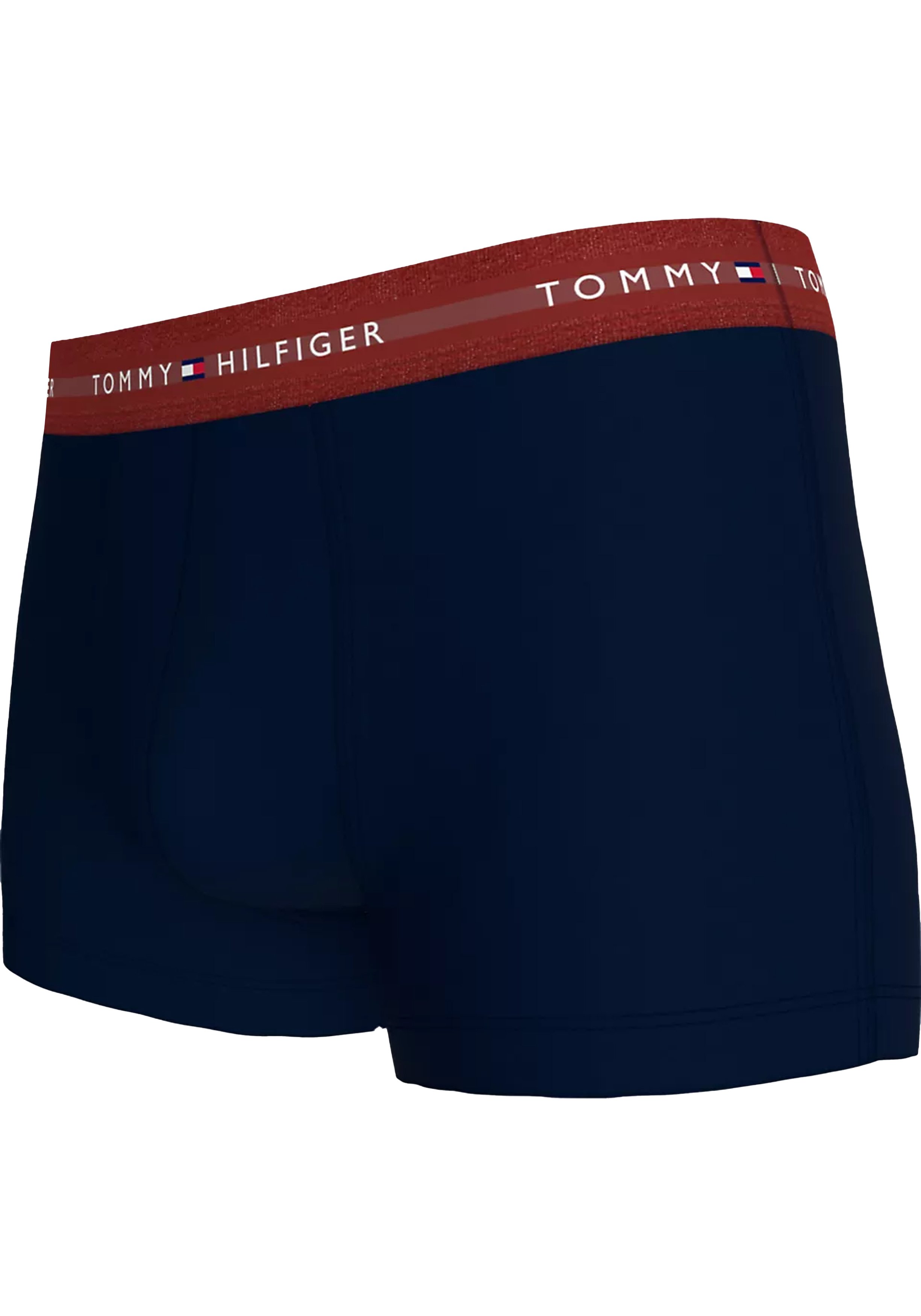 Tommy Hilfiger trunk (3-pack), heren boxers normale lengte, blauw met gekleurde tailleband