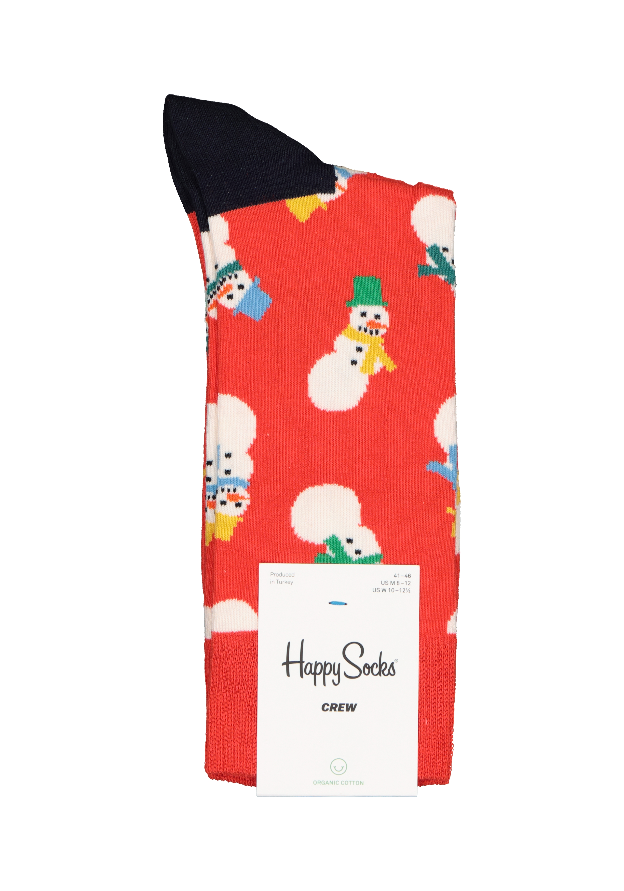 Happy Socks Snowman Sock, unisex sokken, rood met sneeuwpoppen