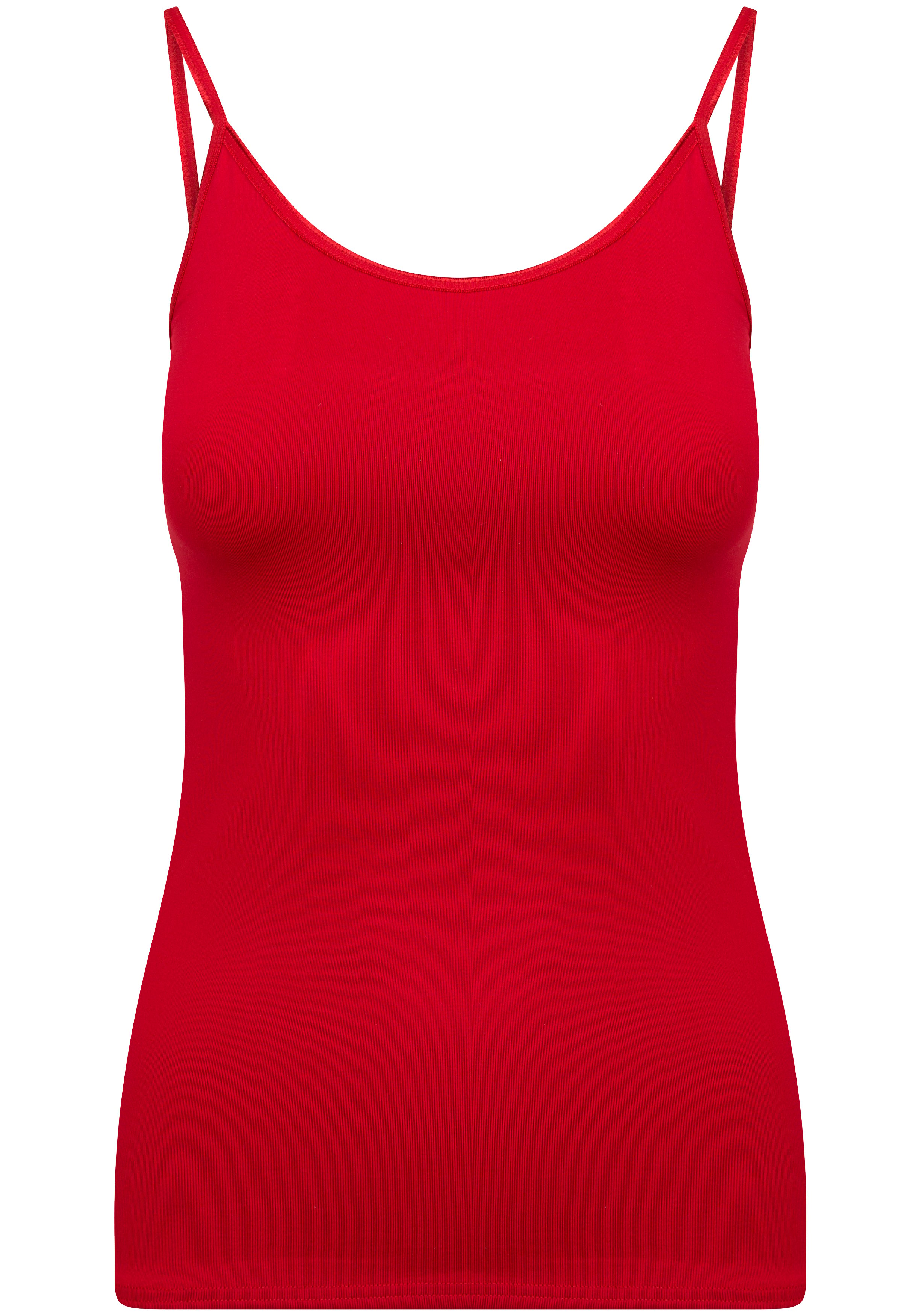 RJ Bodywear Pure Color dames spaghetti top (1-pack), hemdje met smalle verstelbare bandjes, donkerrood