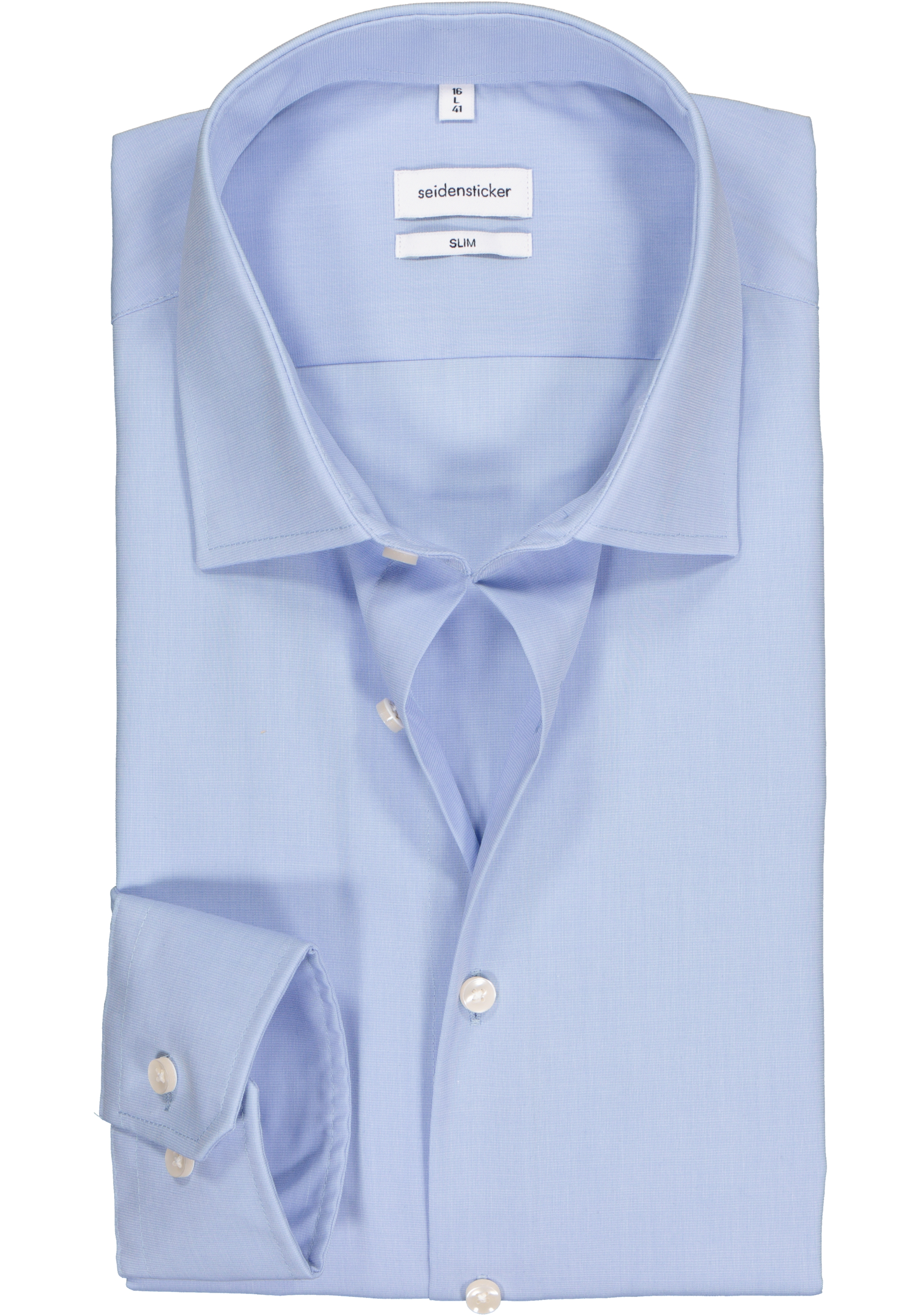 Seidensticker slim fit overhemd, mouwlengte7, lichtblauw (contrast)  