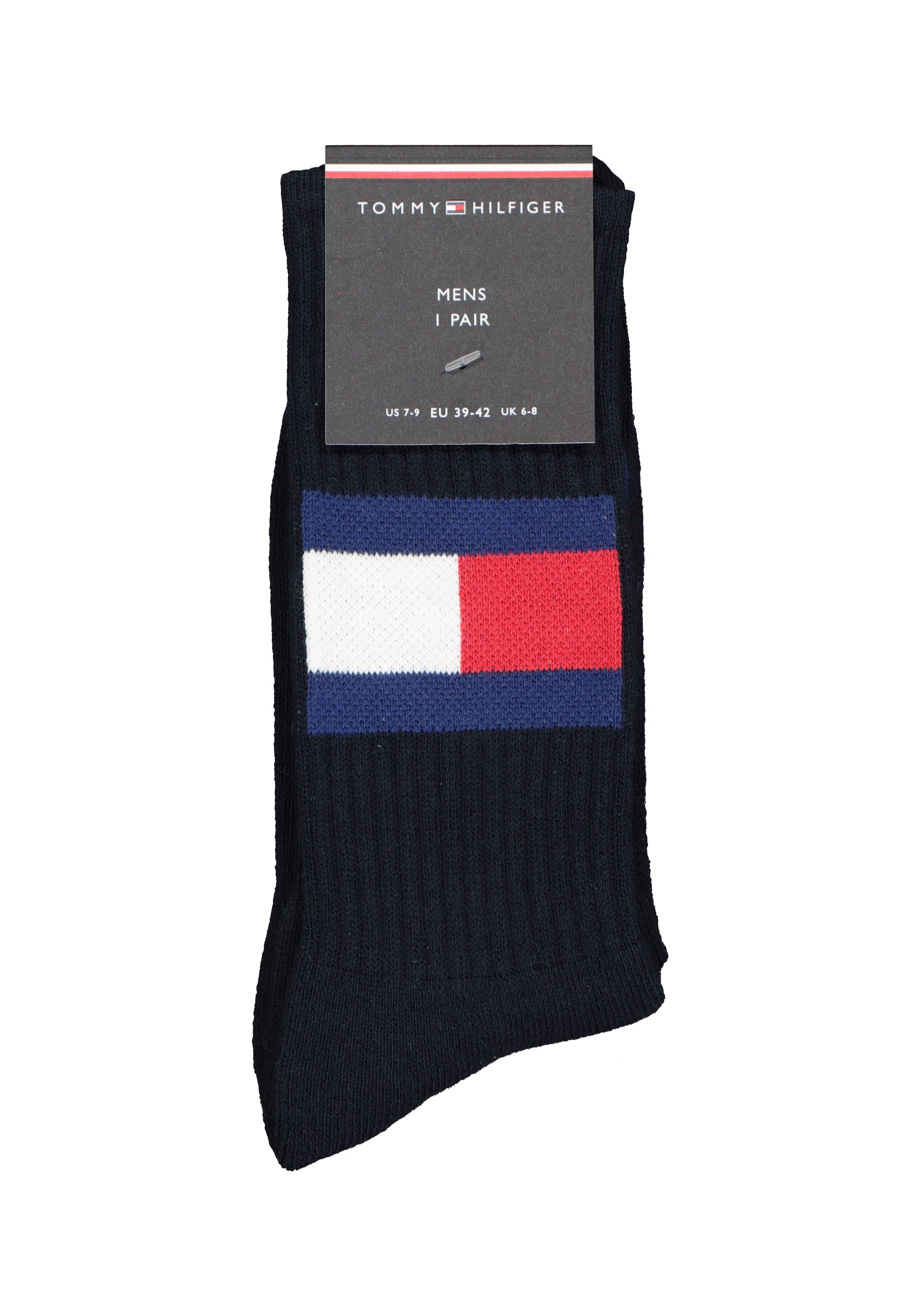 Tommy Hilfiger Flag Socks (1-pack), unisex sportsokken katoen, donkerblauw