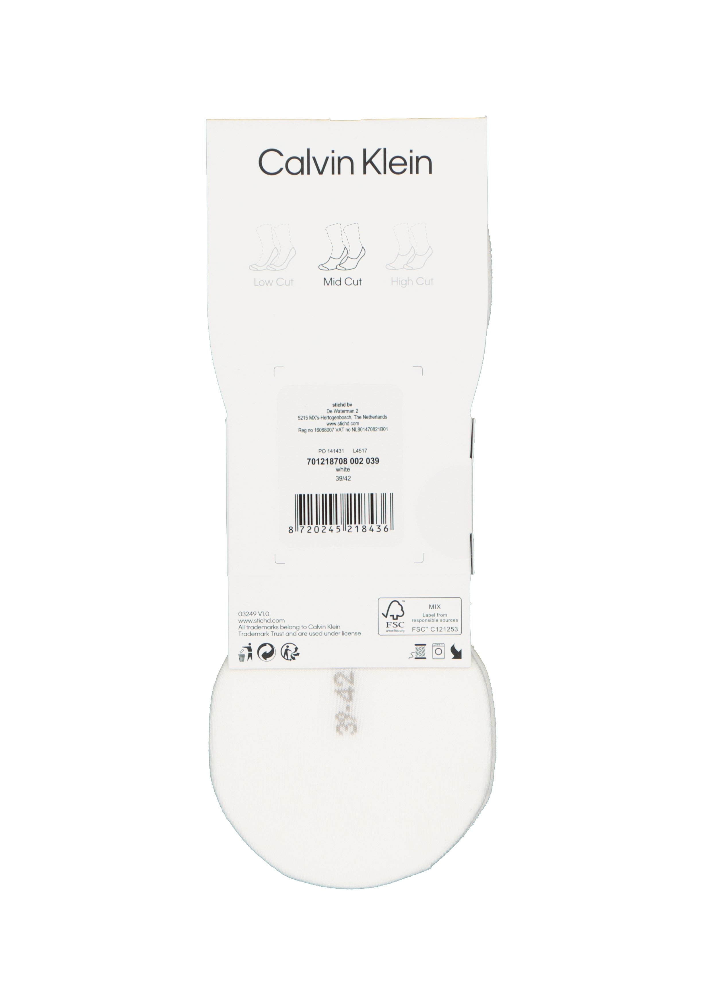 Calvin Klein Luca herensokken (2-pack), onzichtbare sneakersokken, wit