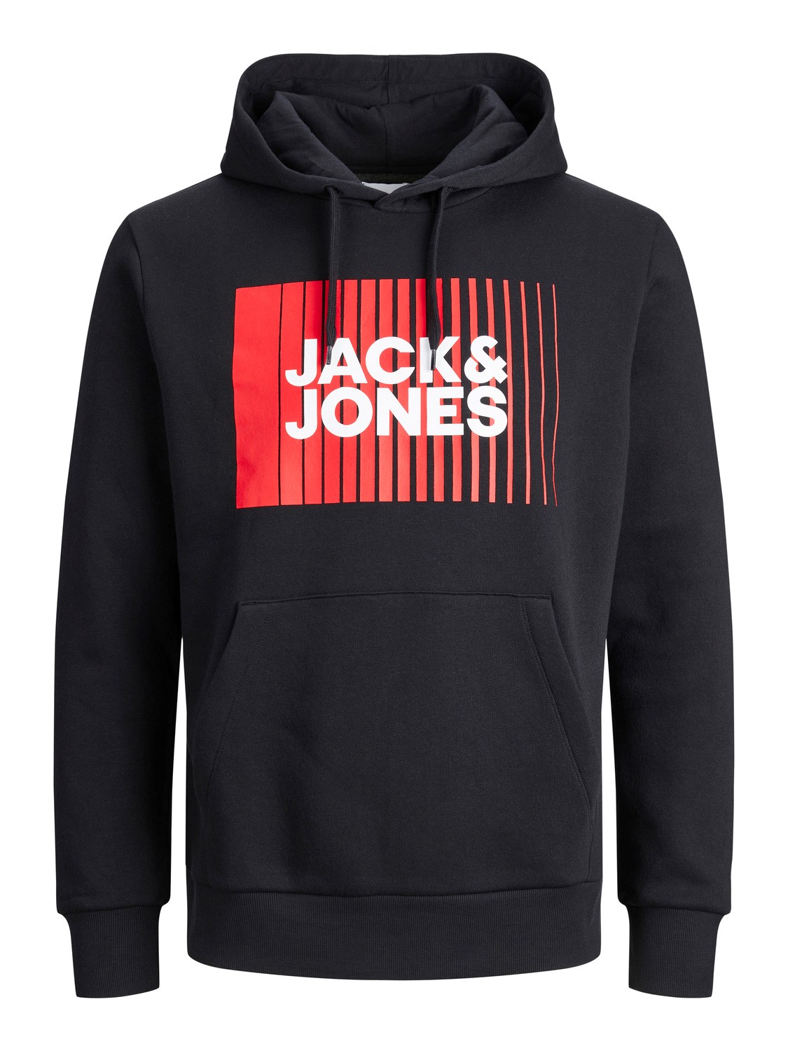 JACK & JONES Corp logo sweat hood play regular fit, heren hoodie katoenmengsel met capuchon, zwart