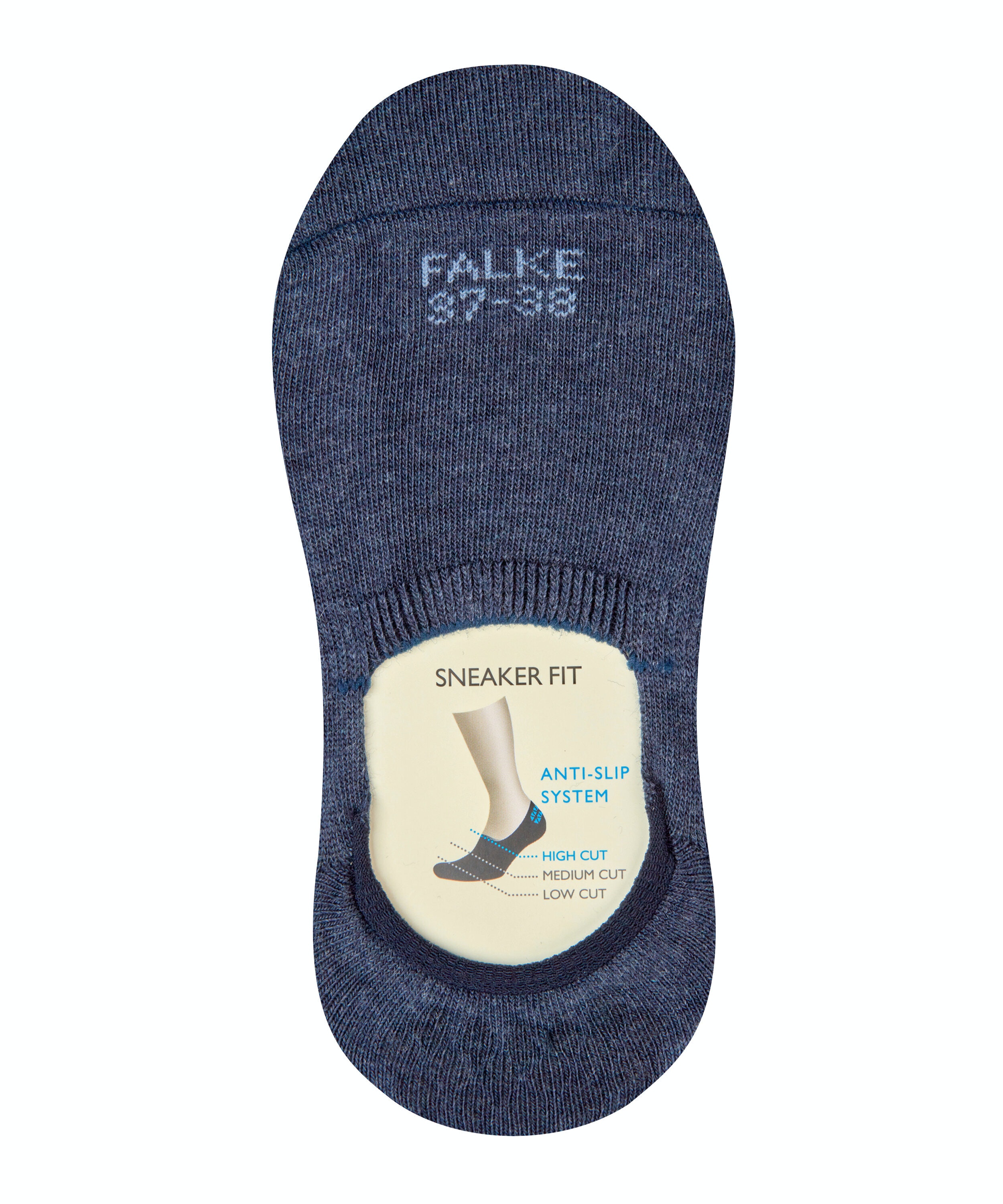 FALKE Step High Cut dames kousenvoetjes, donkerblauw (navy melangeange)