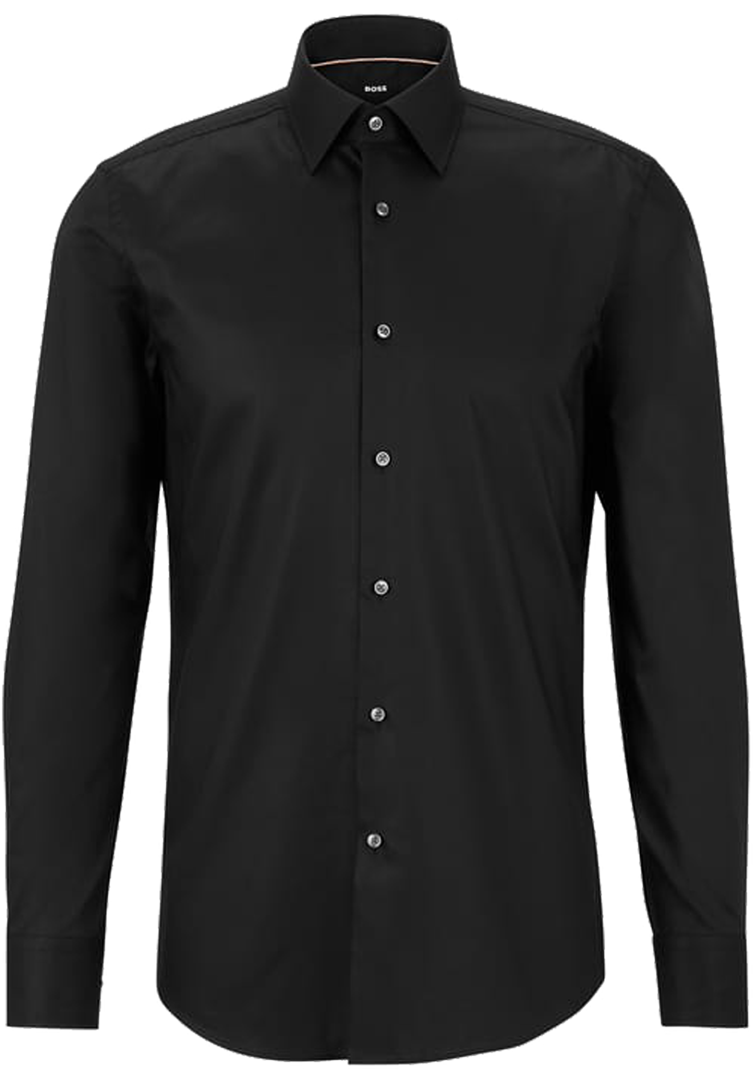 BOSS Hank slim fit overhemd, popeline, zwart