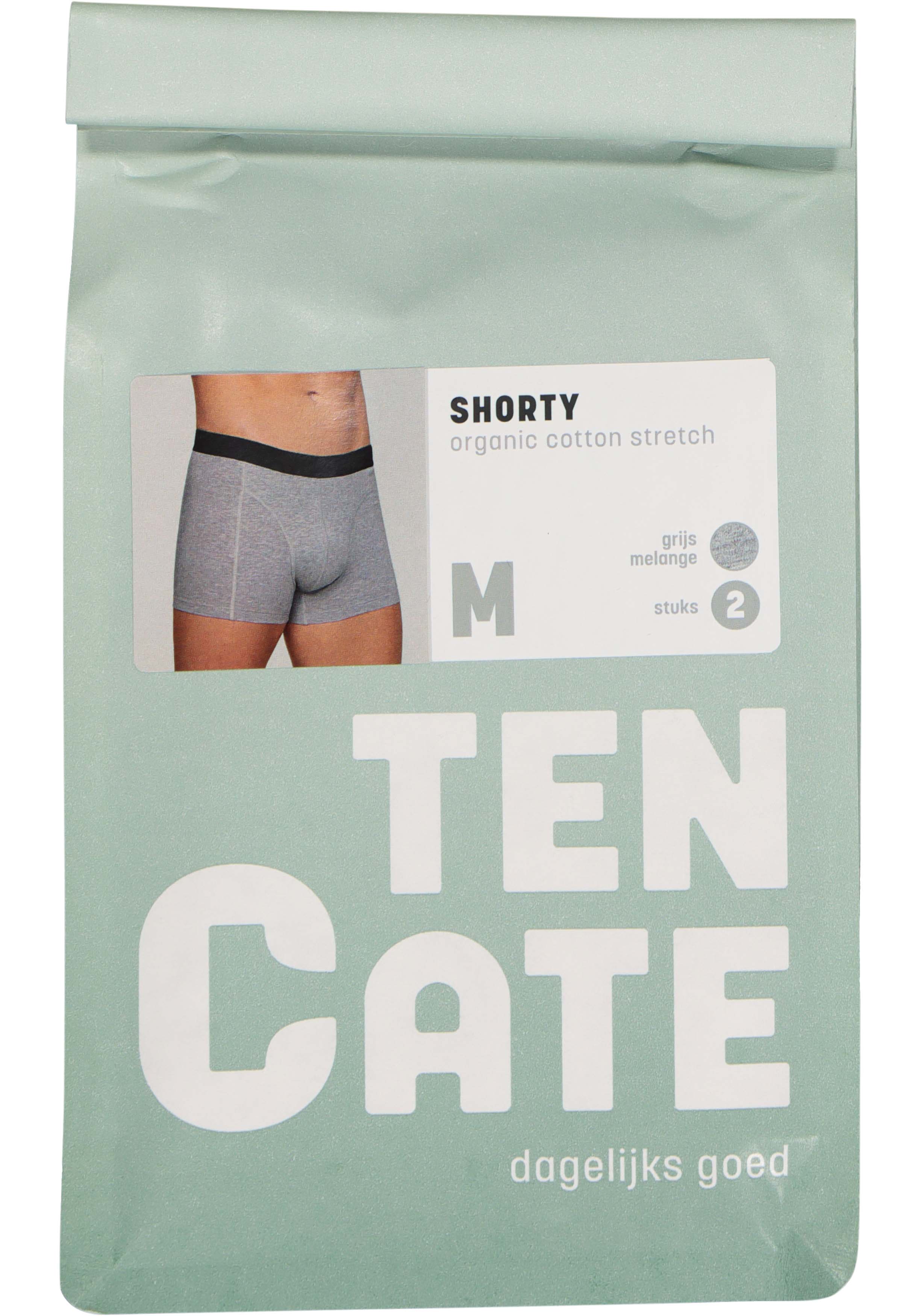 TEN CATE Basics men shorty (2-pack), heren boxers kort, grijs melange