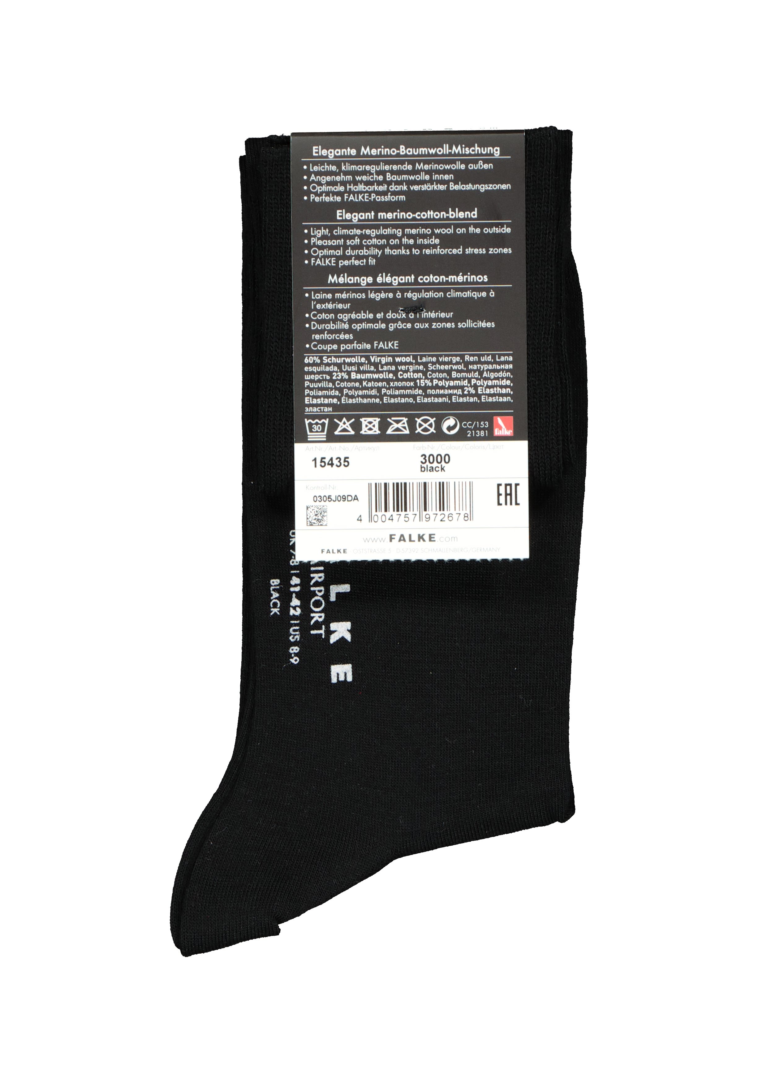 FALKE Airport heren kniekousen, zwart (black)