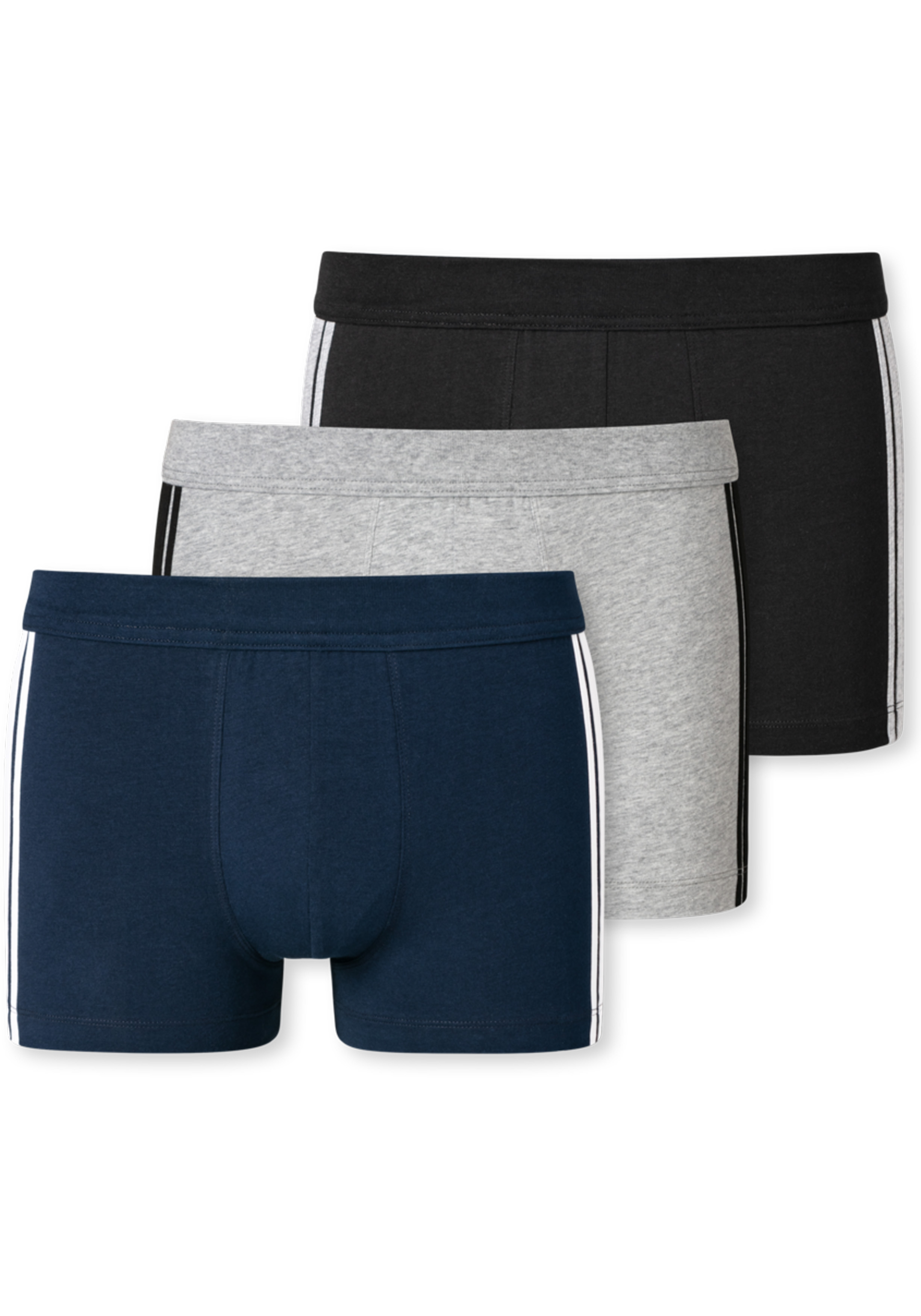 SCHIESSER 95/5 Stretch shorts (3-pack), zwart, blauw en grijs