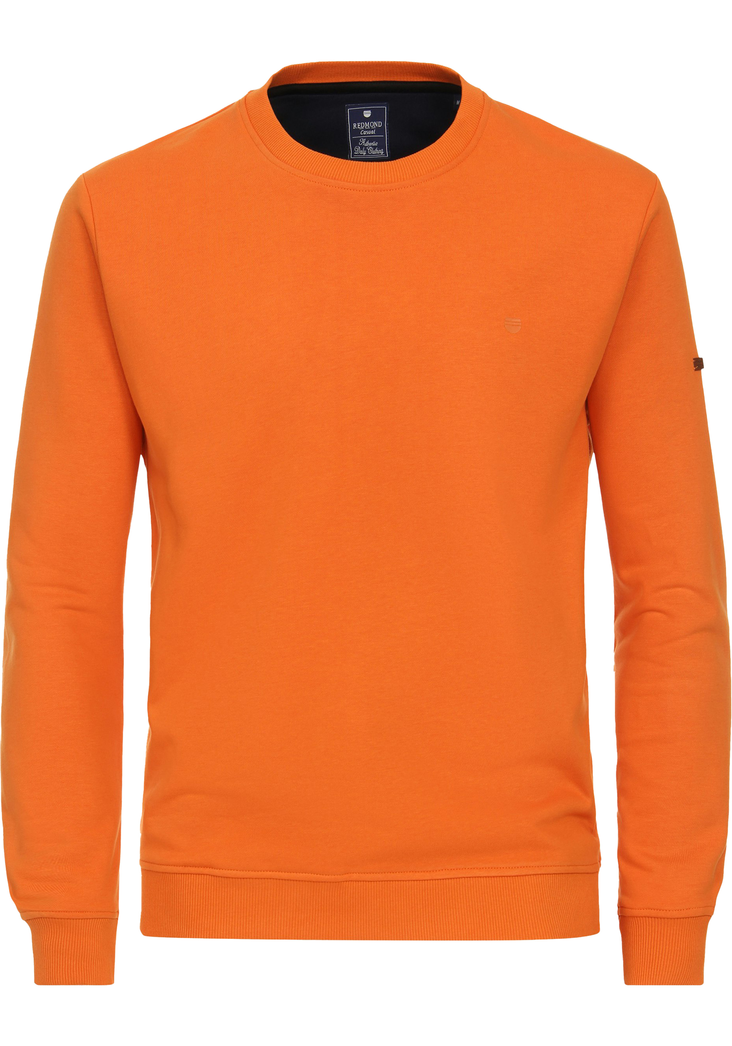 Redmond heren sweatshirt sweatstof, O-hals, oranje (middeldik)