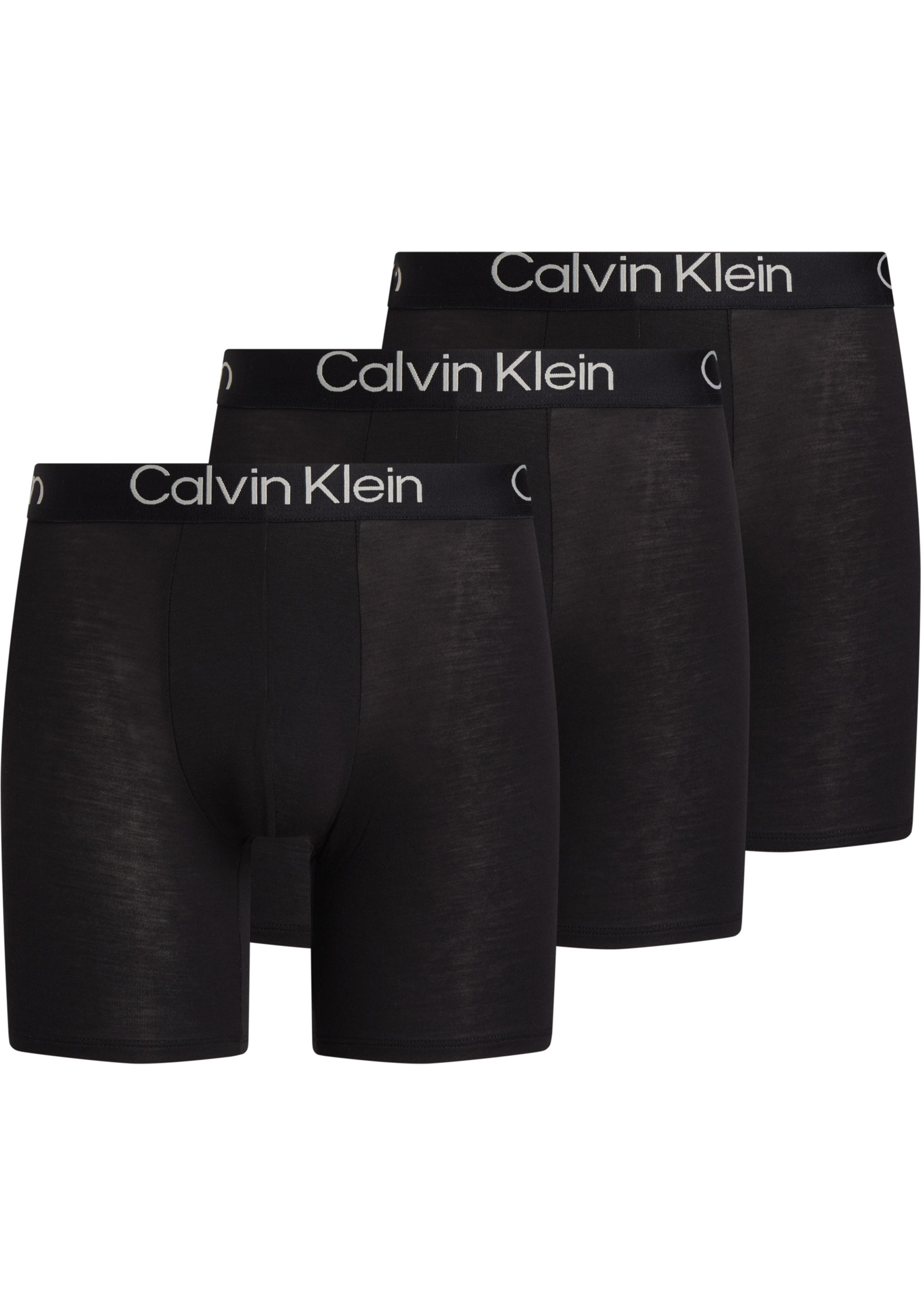 Calvin Klein Boxer Briefs (3-pack), heren boxers extra lang, zwart