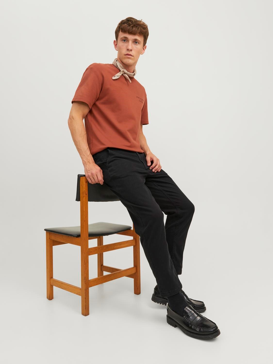 JACK & JONES Ace Harlow Chino loose fit, heren chino, zwart