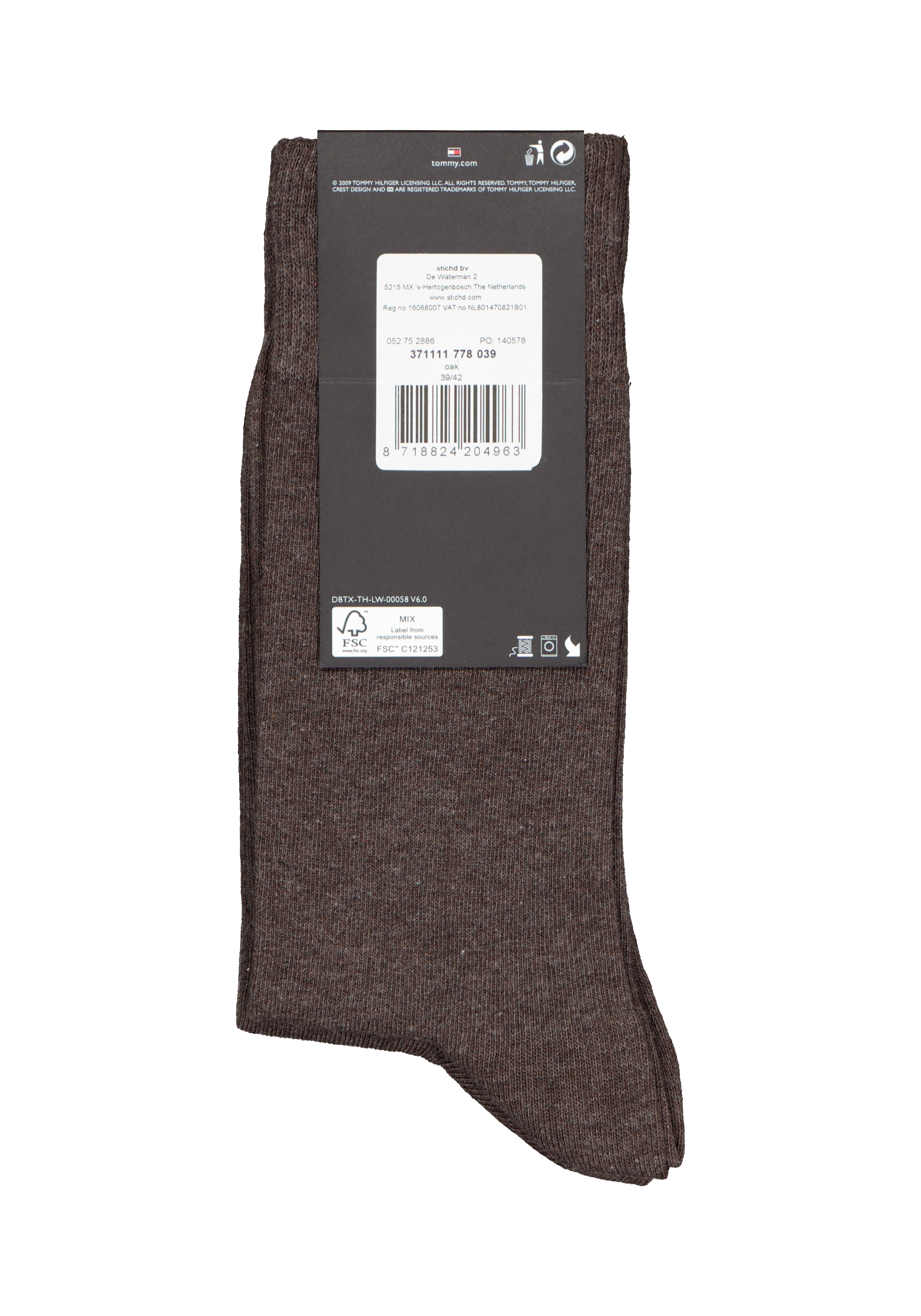 Tommy Hilfiger Classic Socks (2-pack), herensokken katoen, bruin