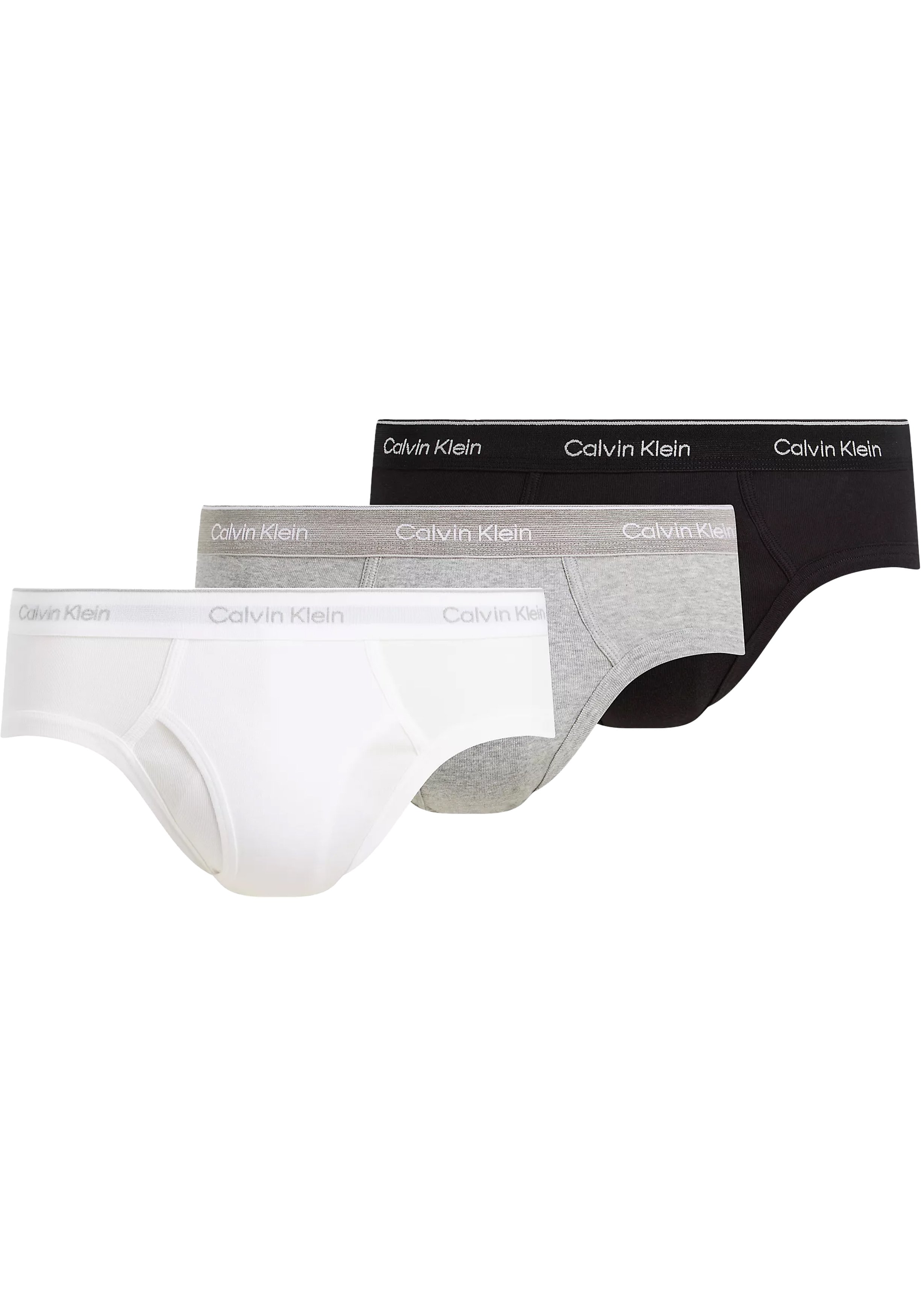 Calvin Klein Hipster Briefs (3-pack), heren slips, zwart met gekleurde tailleband