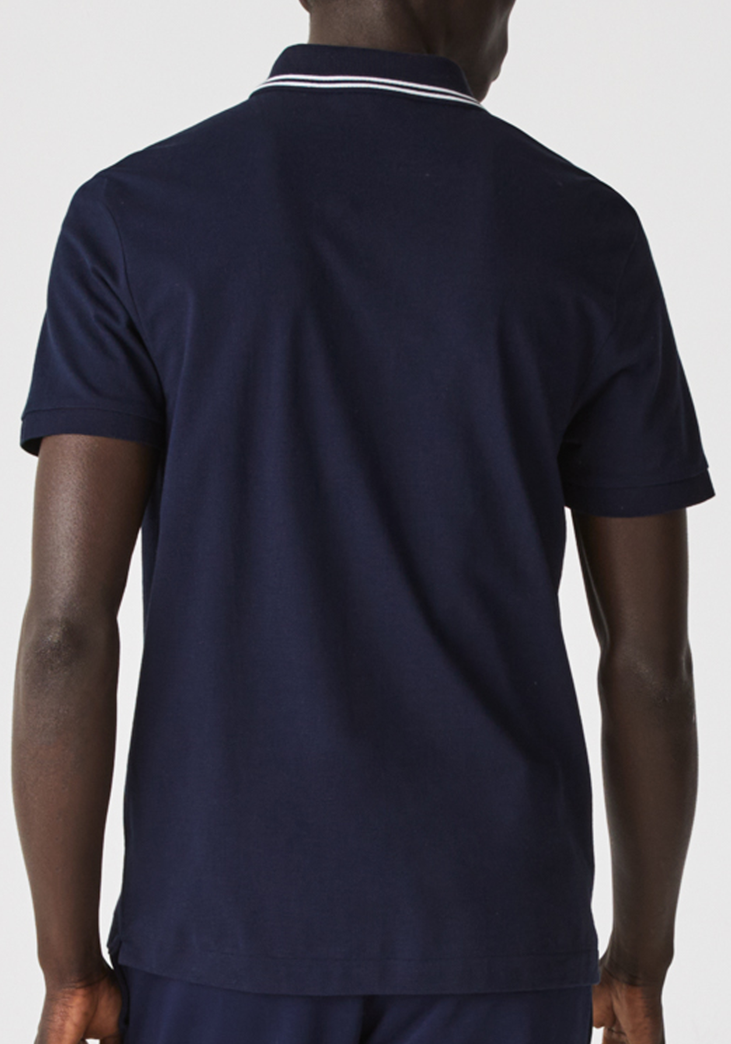 Lacoste Sport polo Regular Fit, super light knit, navy blauw met wit