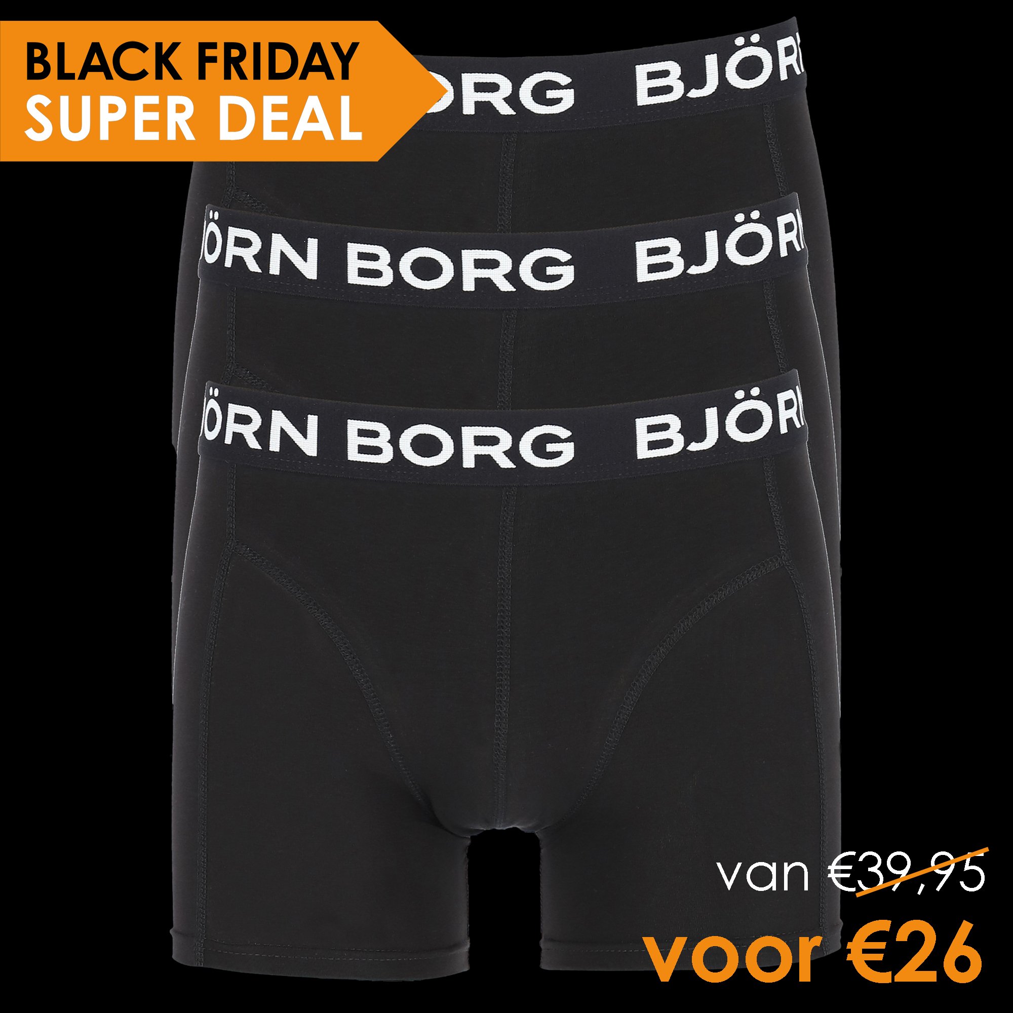 Bjorn borg boxers 3 pack van 39,95 voor 26