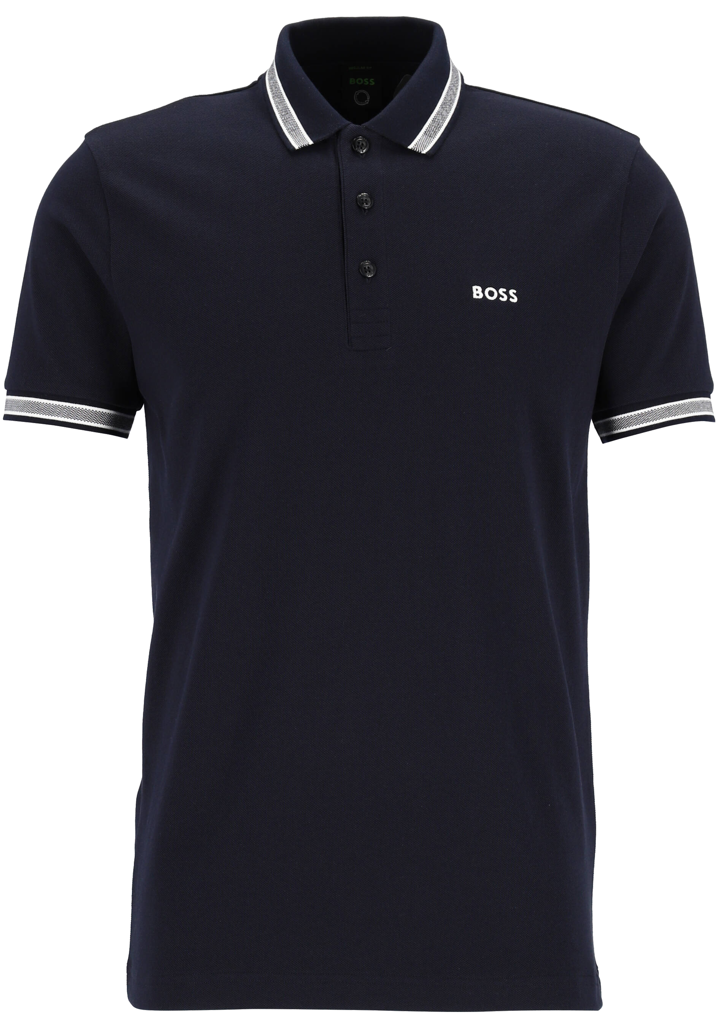 HUGO BOSS Paddy regular fit polo, heren polo korte mouw, donkerblauw (contrast)