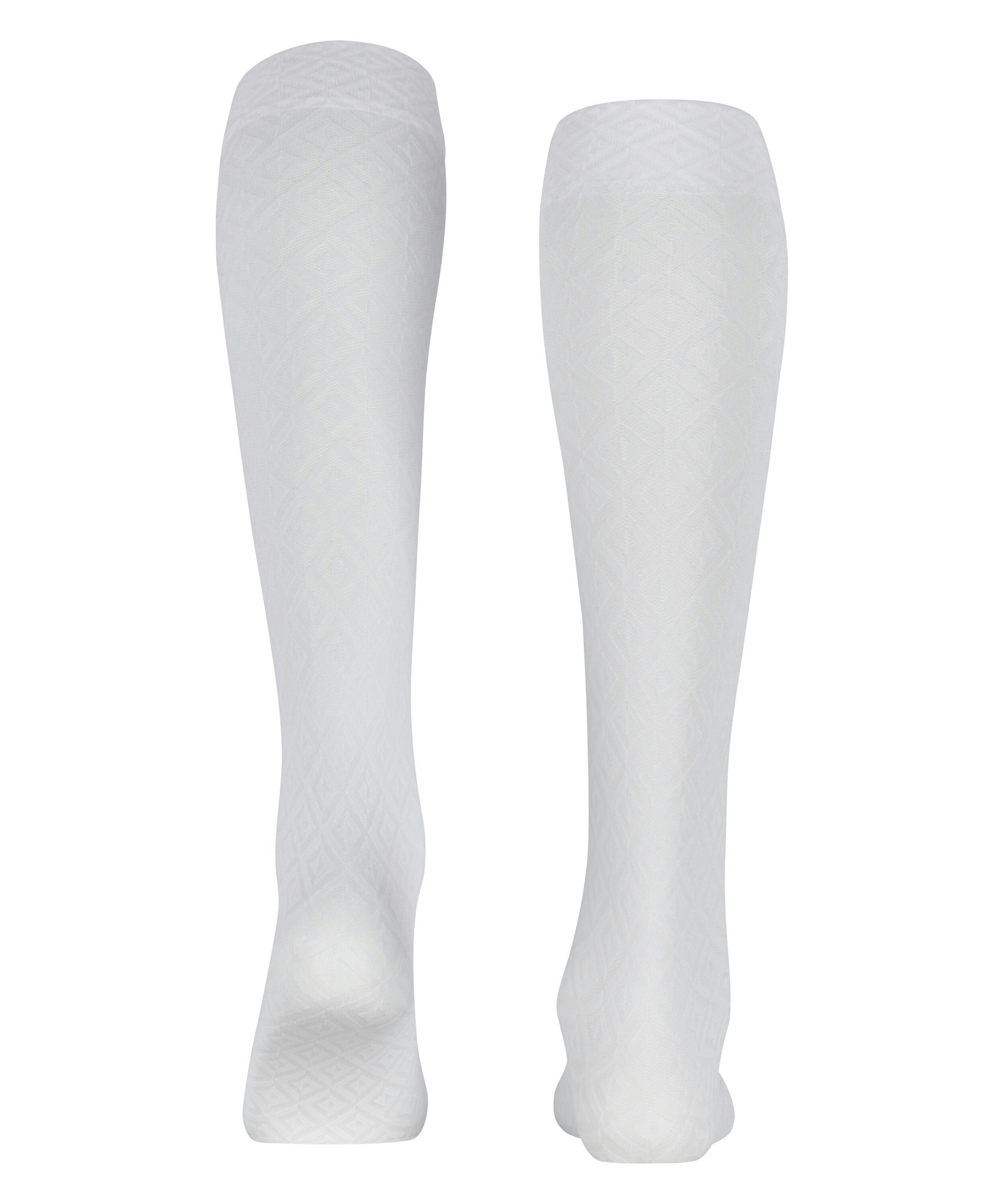 FALKE Tessellating 25 DEN dames kniekousen, wit (white)