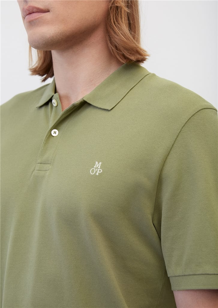 Marc O'Polo regular fit polo, heren poloshirt, olijfgroen