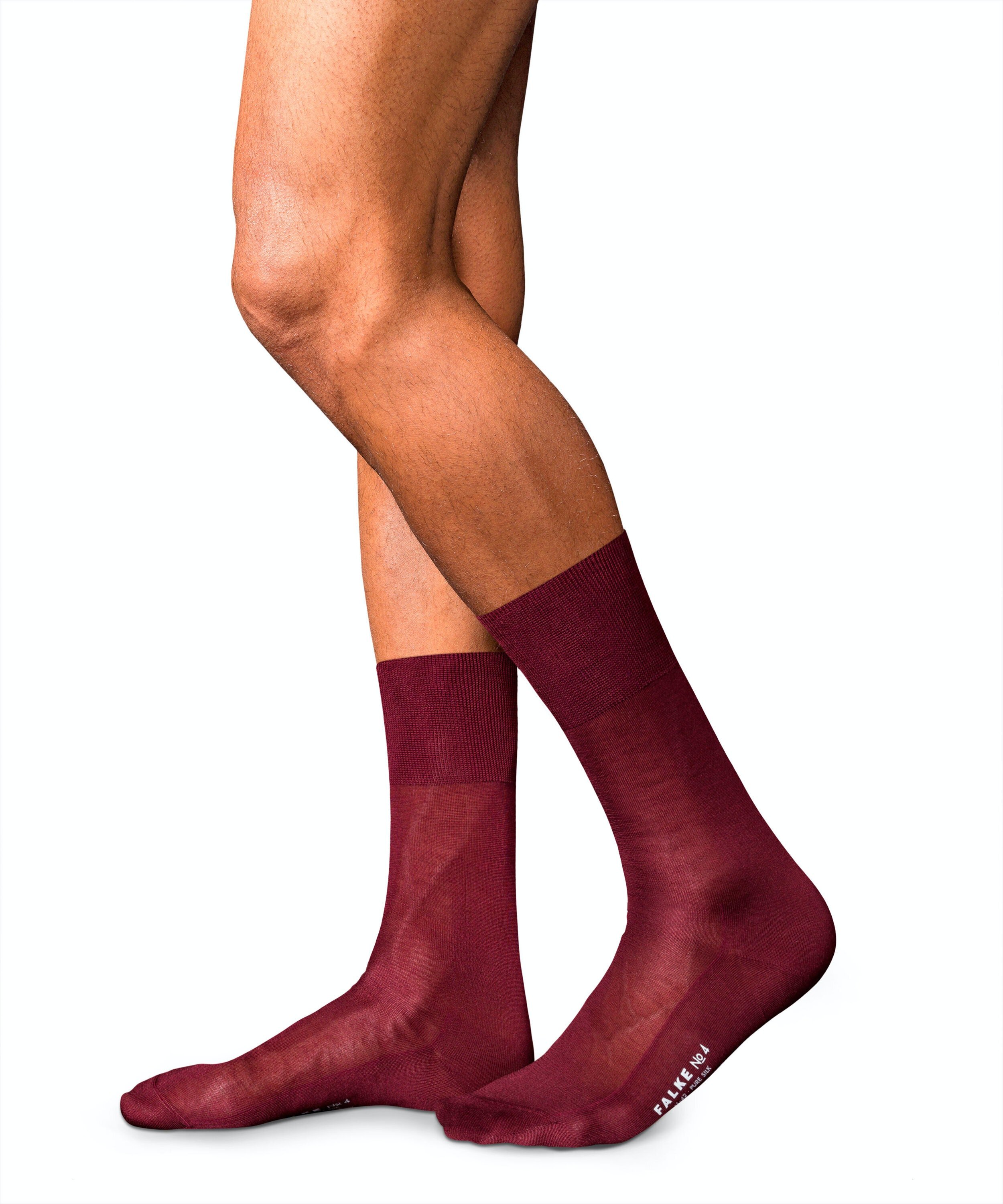 FALKE No. 4 Pure Silk herensokken, donkerrood (barolo)