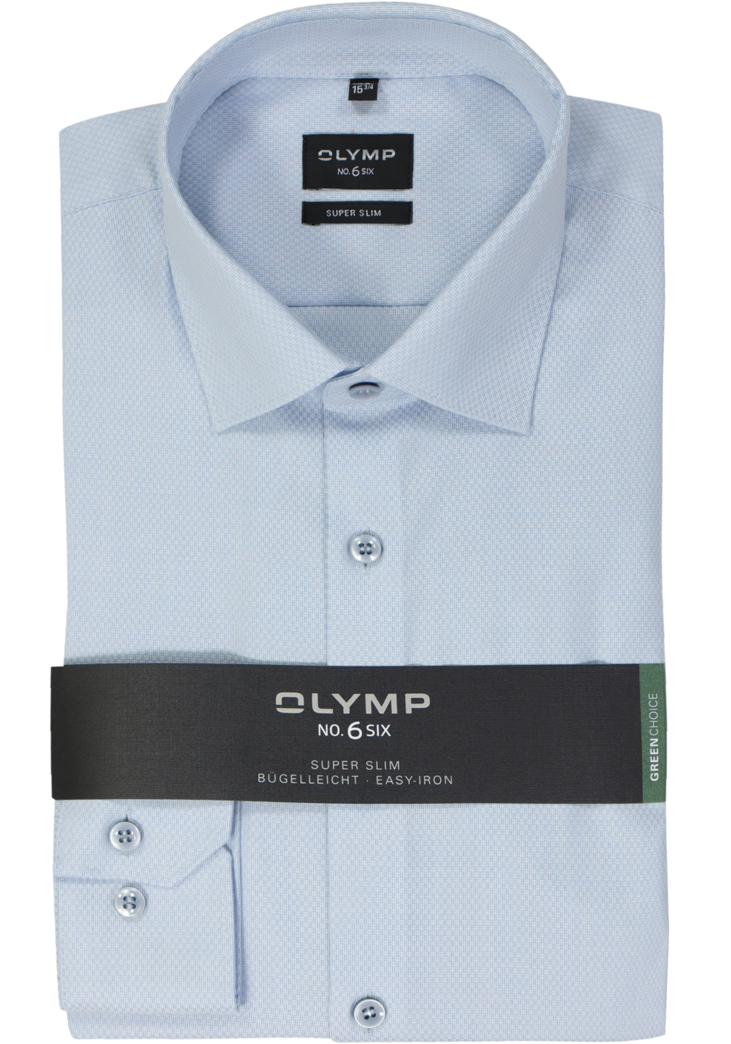 OLYMP No. 6 Six super slim fit overhemd, structuur, lichtblauw