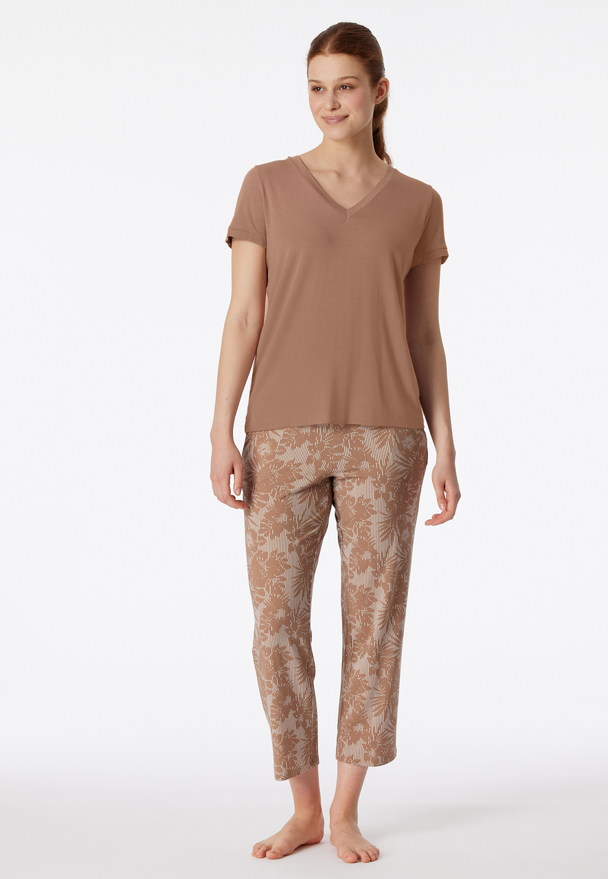 SCHIESSER selected! premium inspiration pyjamaset, dames pyjama 7/8 lang klei