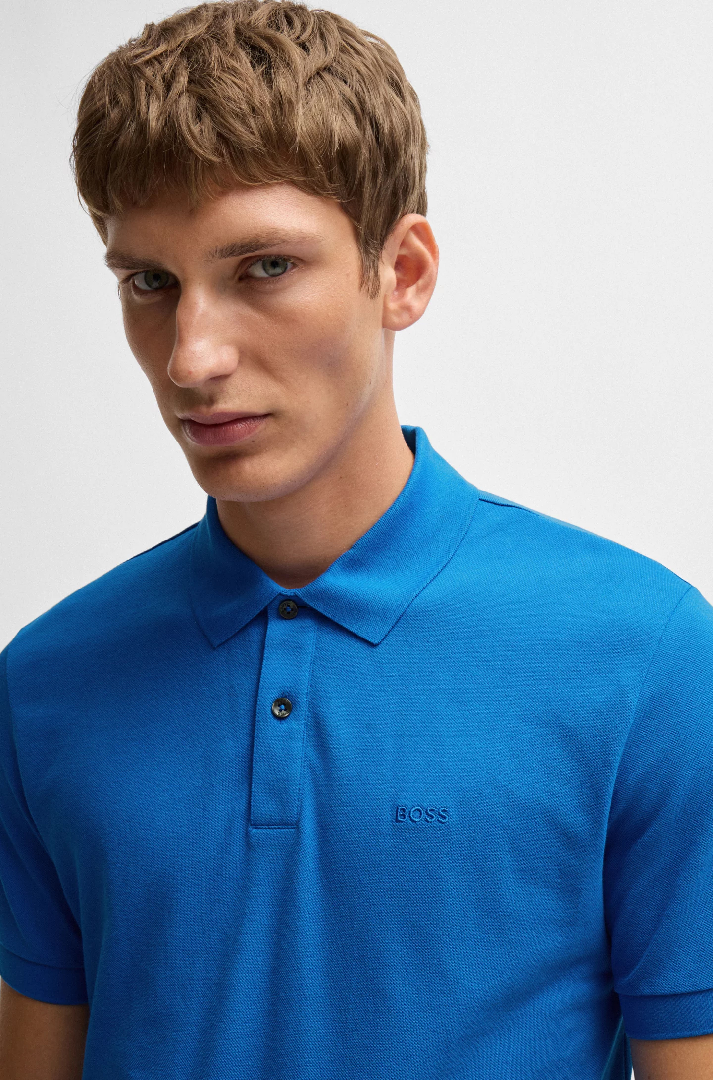 BOSS Pallas regular fit polo, pique, kobalt blauw