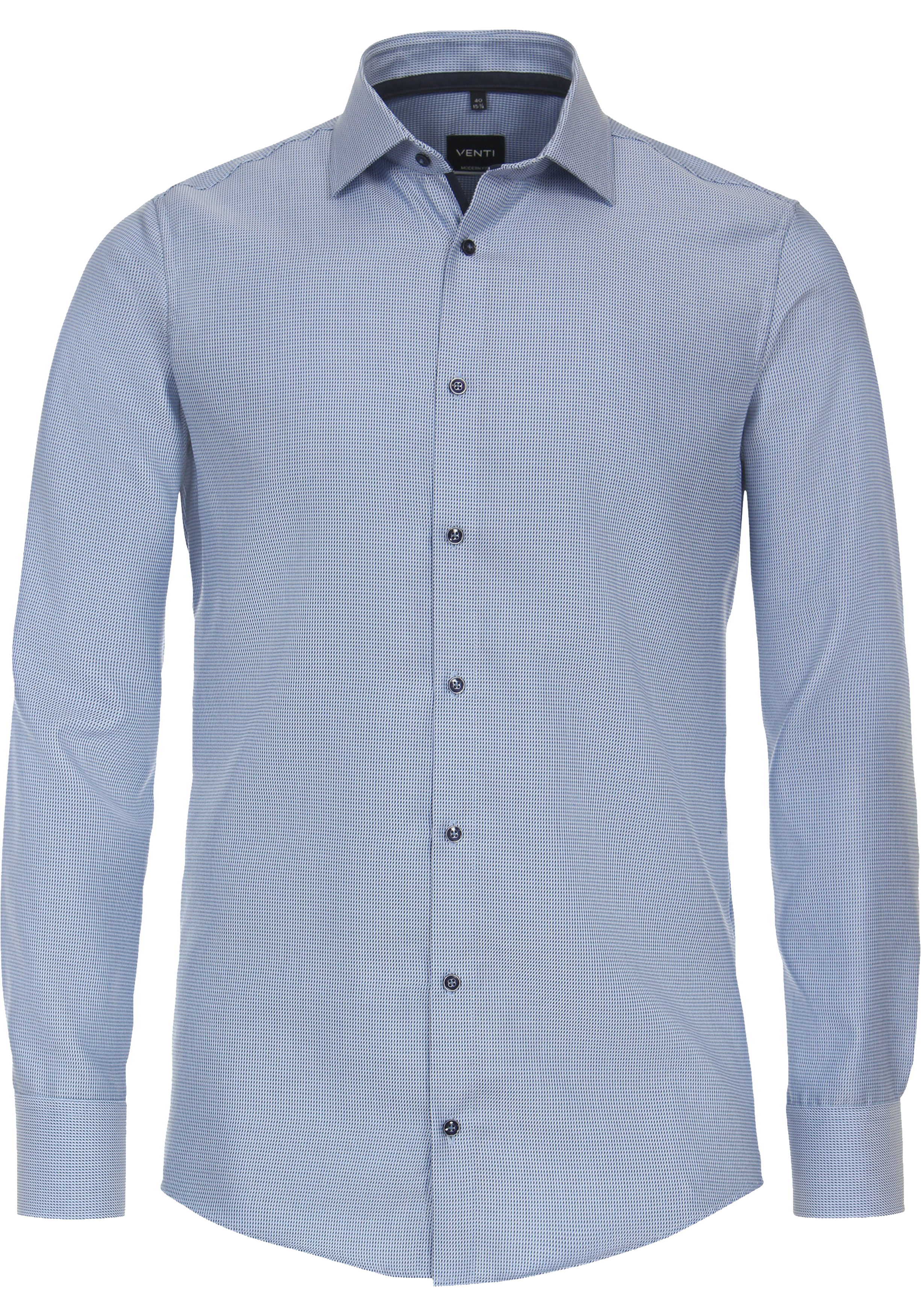 VENTI modern fit overhemd, dobby, blauw