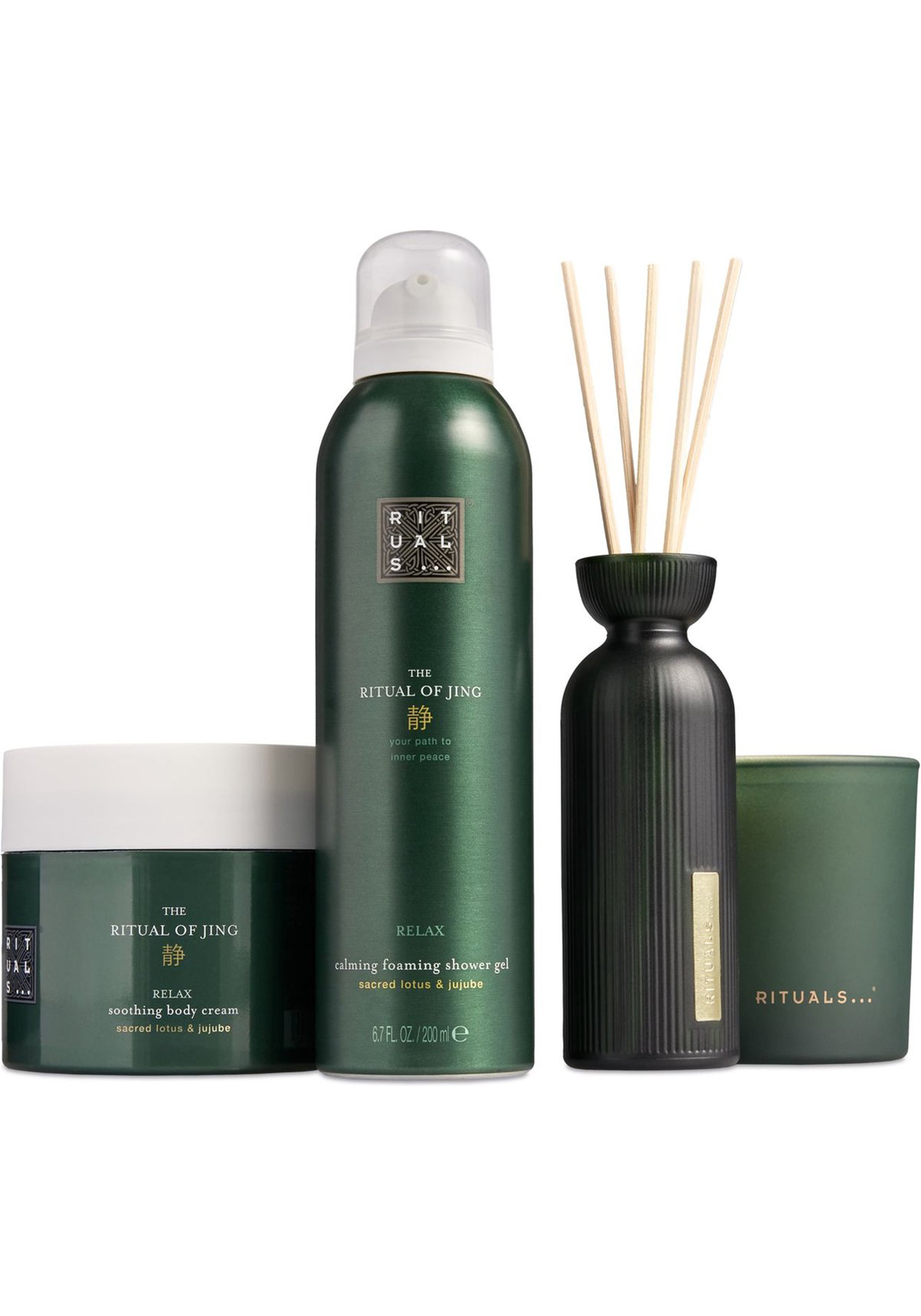 RITUALS Gift Set The Ritual of Jing L, 4 Home and Skincare Products with Lotus Flower and Jujube - Bath Gift Box