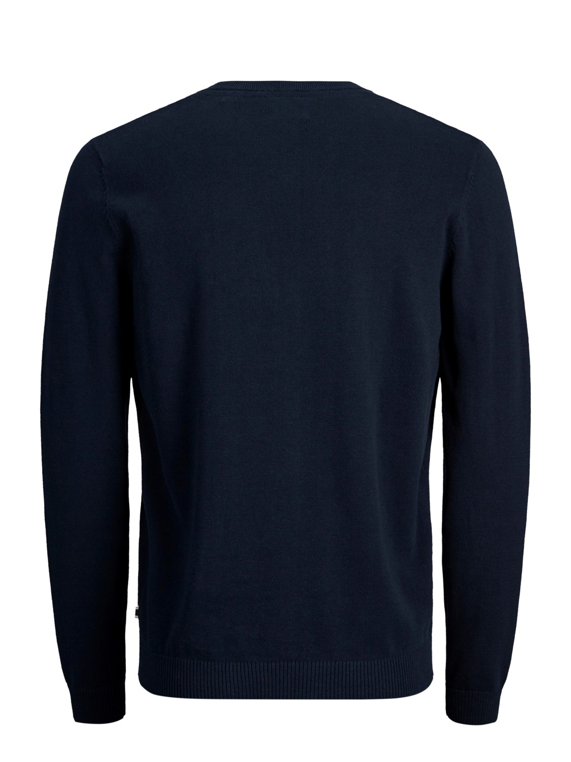 JACK & JONES Basic knit v-neck slim fit, heren pullover katoen met V-hals, blauw