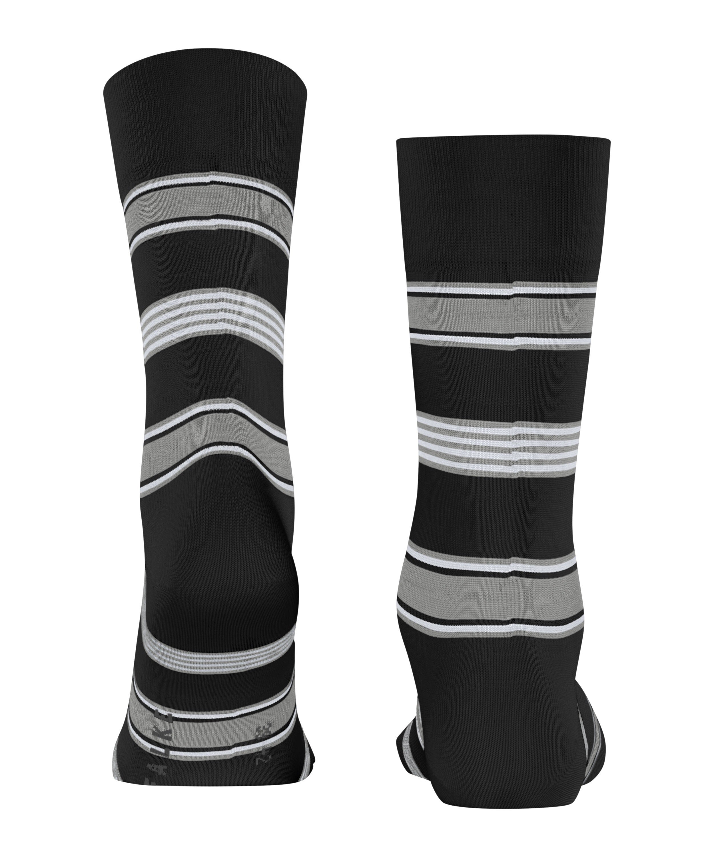 FALKE Marina Stripe herensokken, zwart (black)