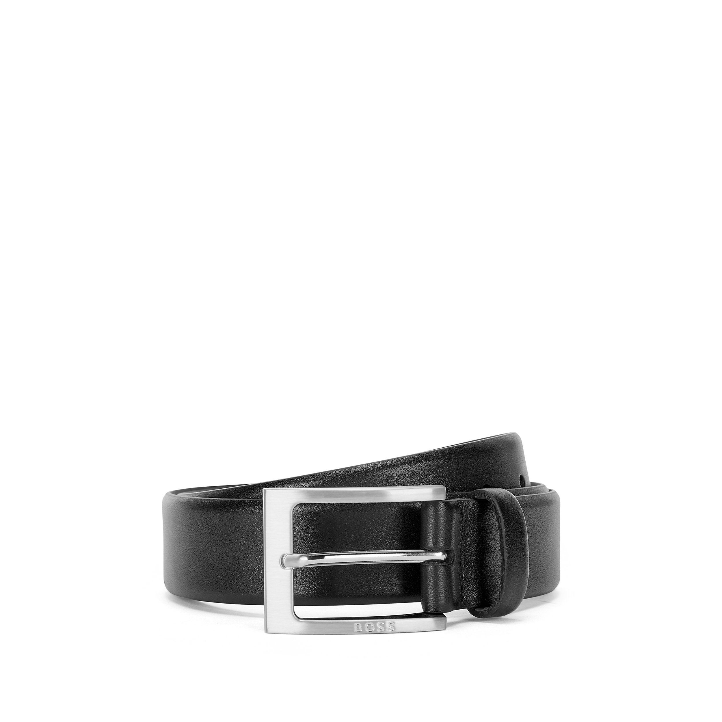 BOSS leren heren riem, zwart